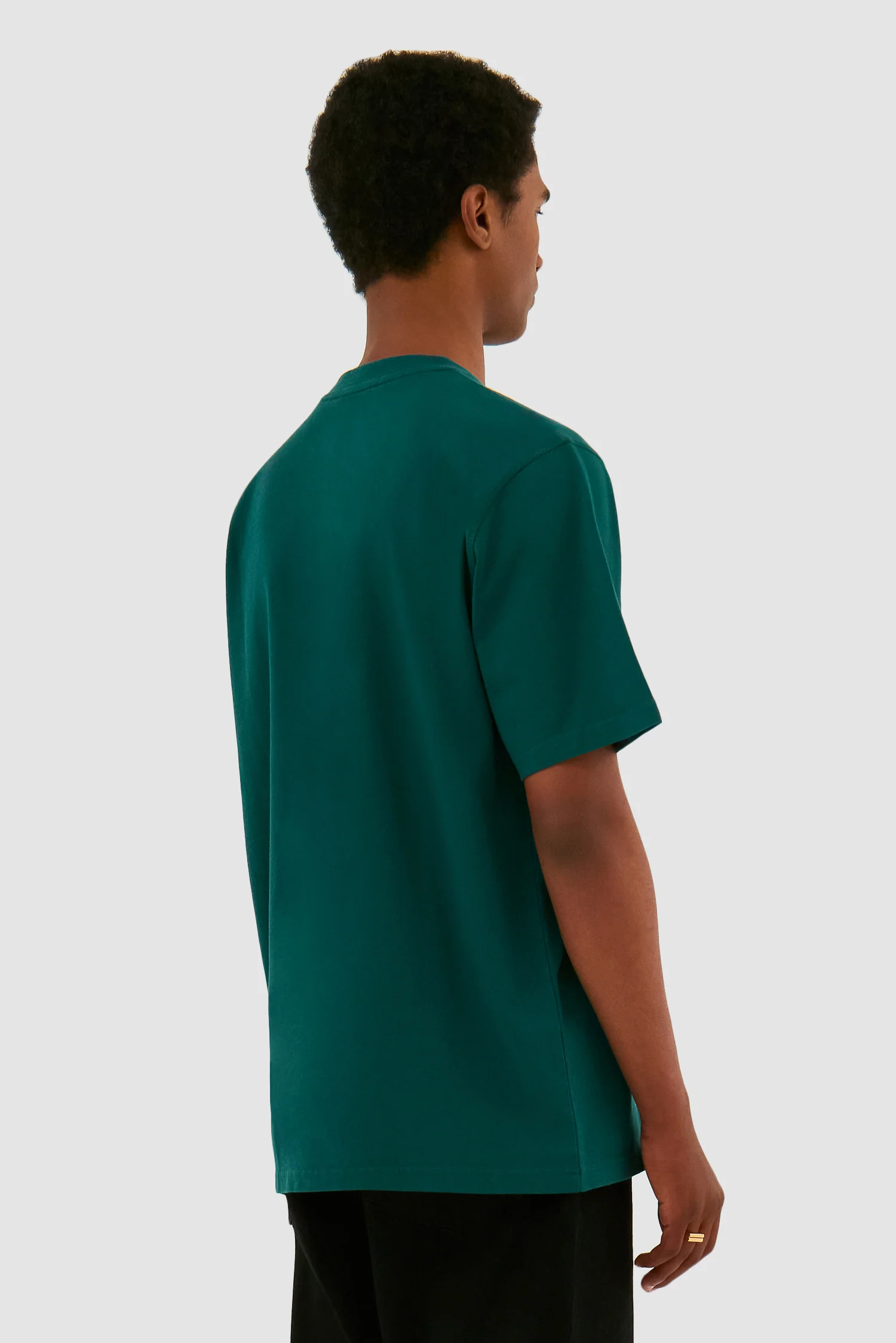 Flower Embroidery T-shirt - Green - Image 3