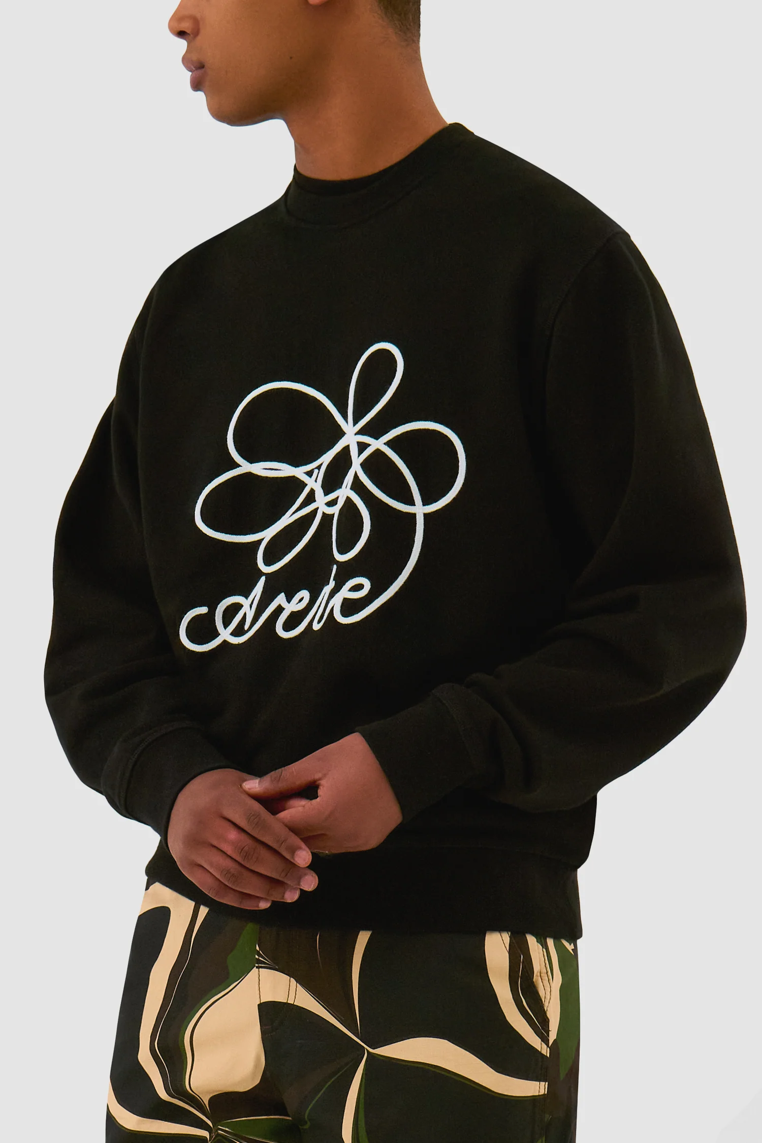 Flower Logo Crewneck - Black - Image 6