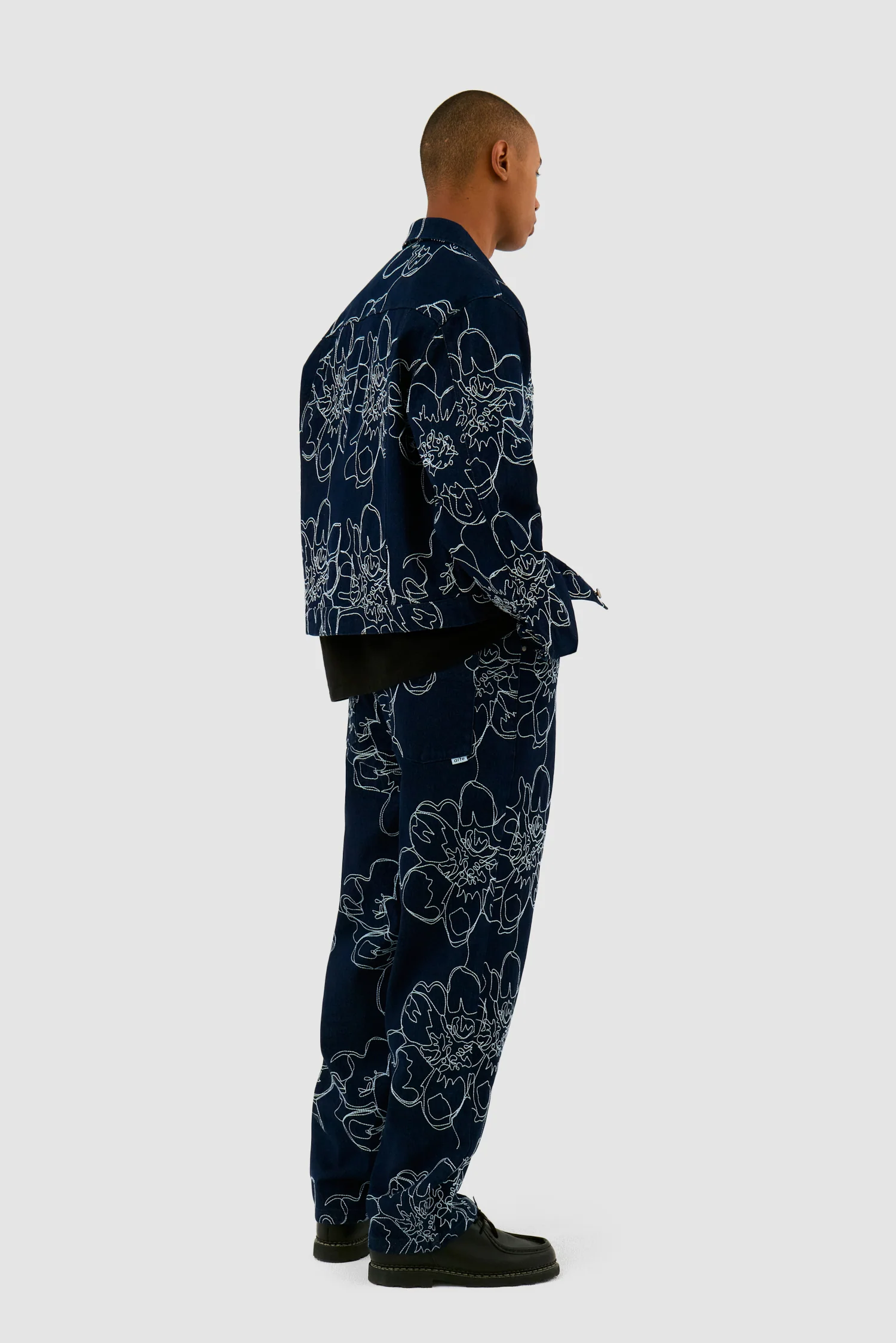 Flower Stitch Pants - Navy - Image 6