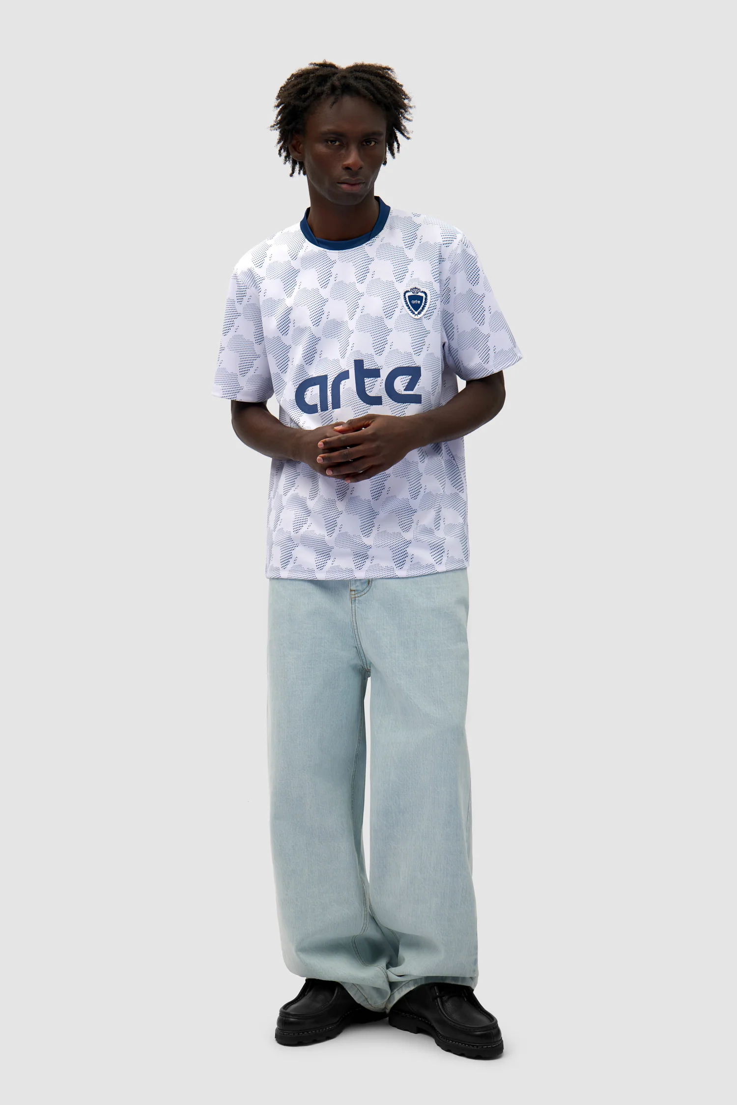 Footbal Shirt - White/Navy - Image 4