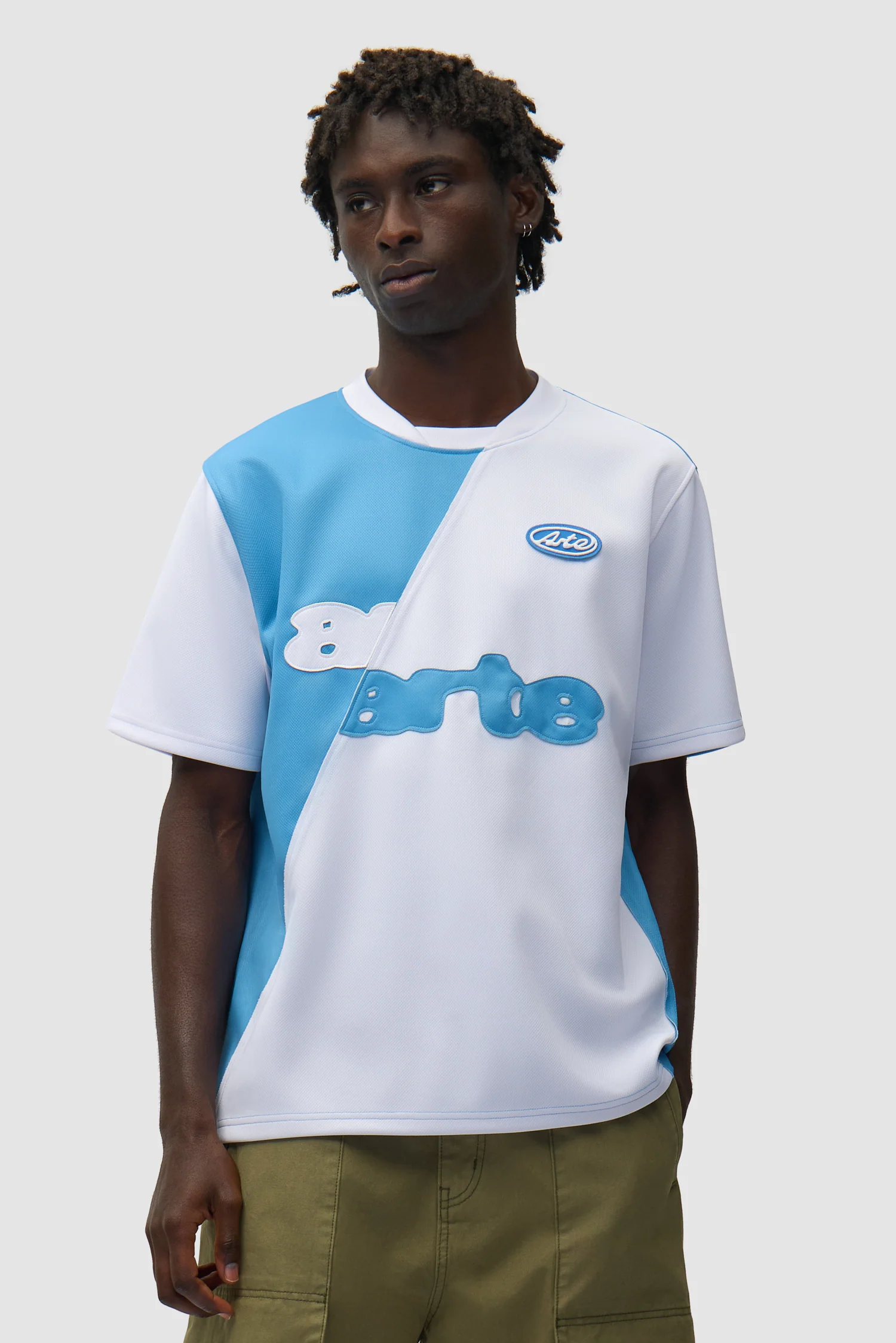 Football T-shirt - Blue/White - Image 2