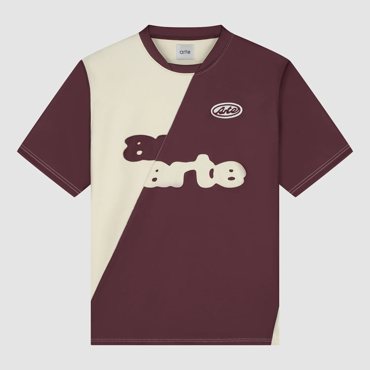Football T-shirt - Bordeaux/Cream
