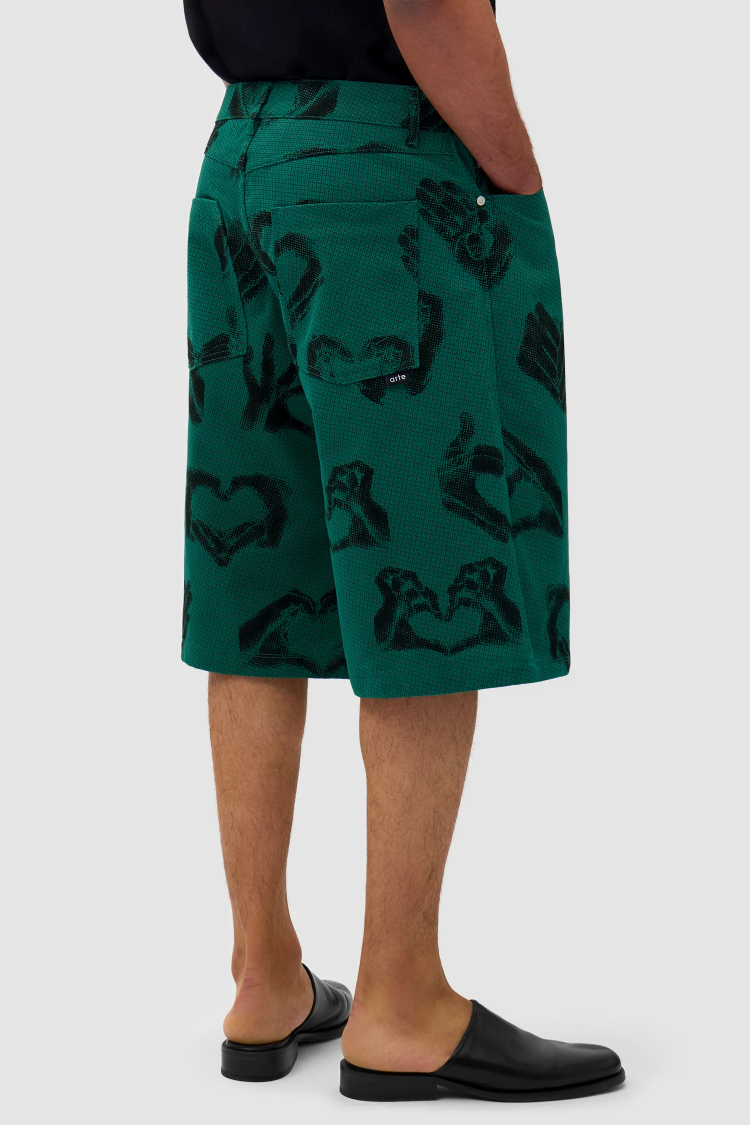 Hand Heart Shorts - Green - Image 4