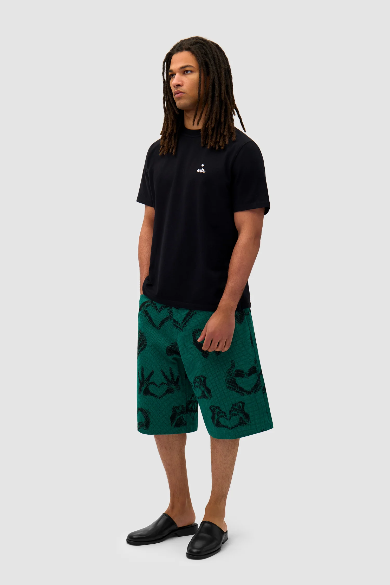Hand Heart Shorts - Green - Image 6