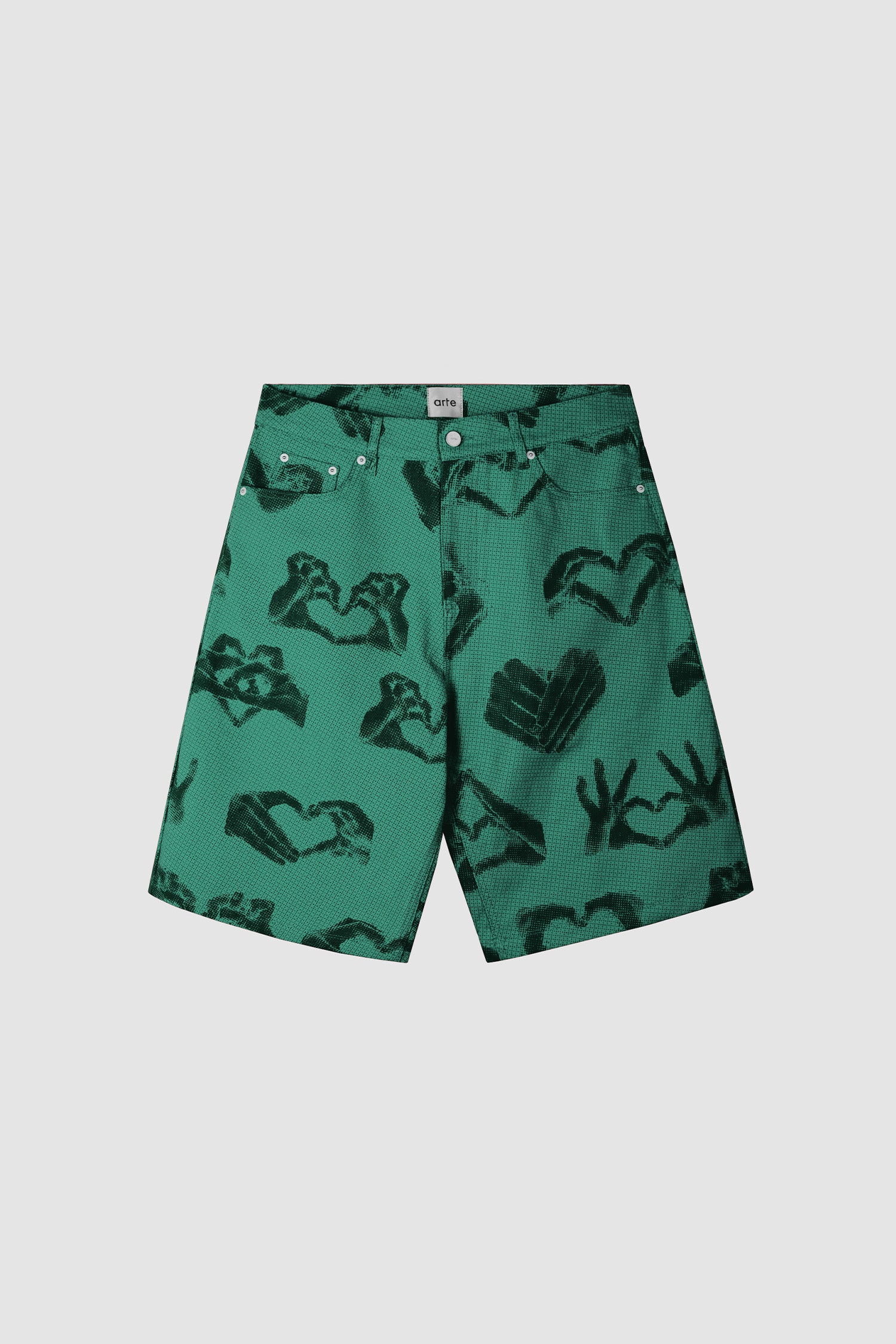 Hand Heart Shorts - Green - Image 9
