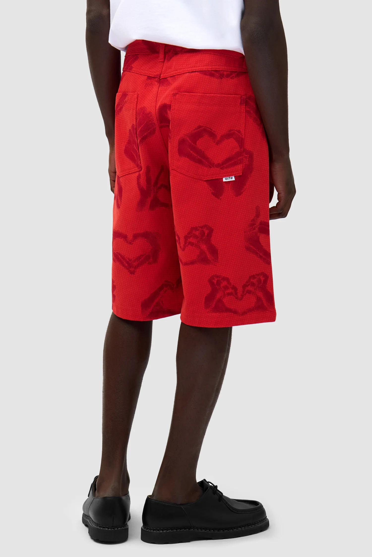 Hand Heart Shorts - Red - Image 3