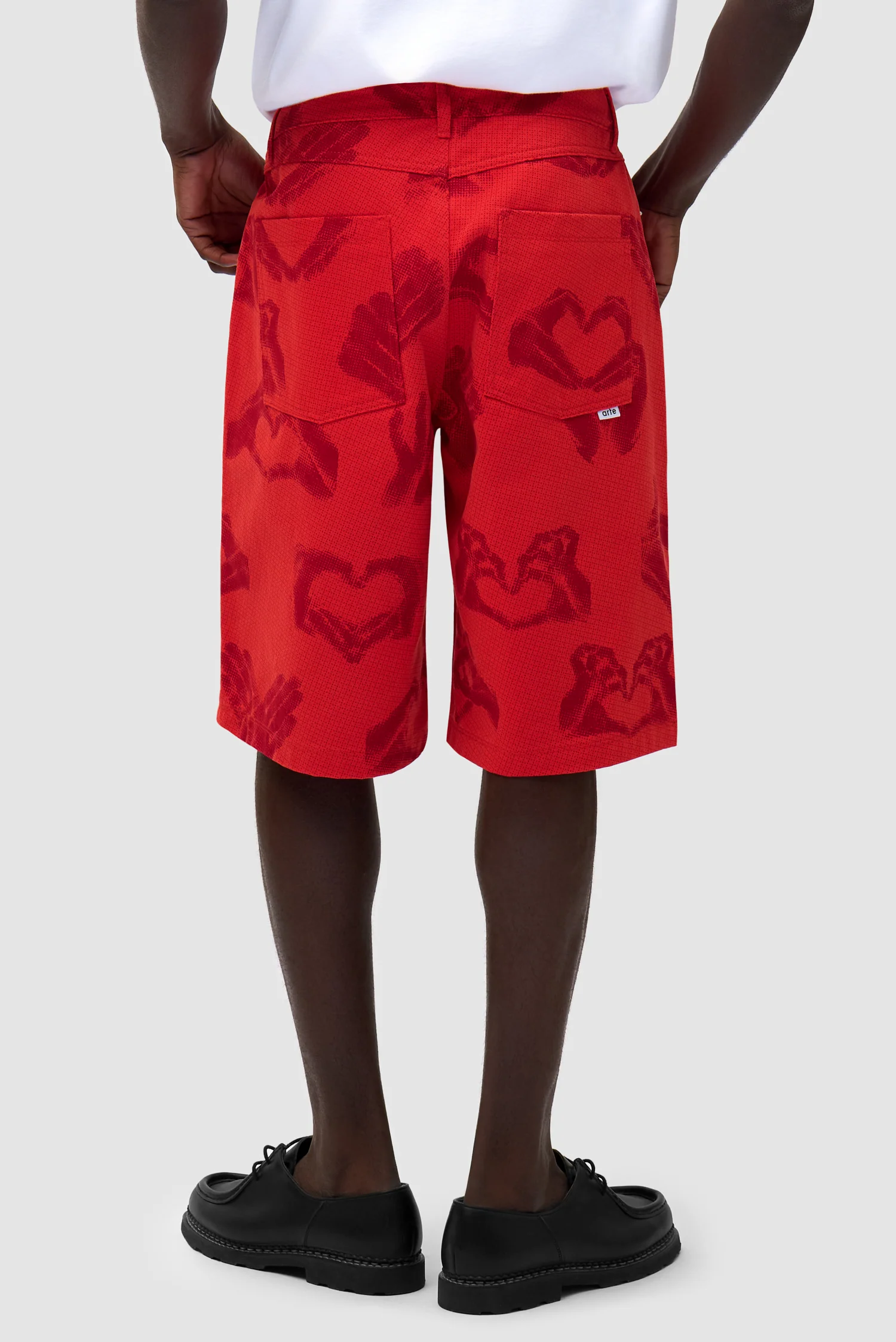 Hand Heart Shorts - Red - Image 4