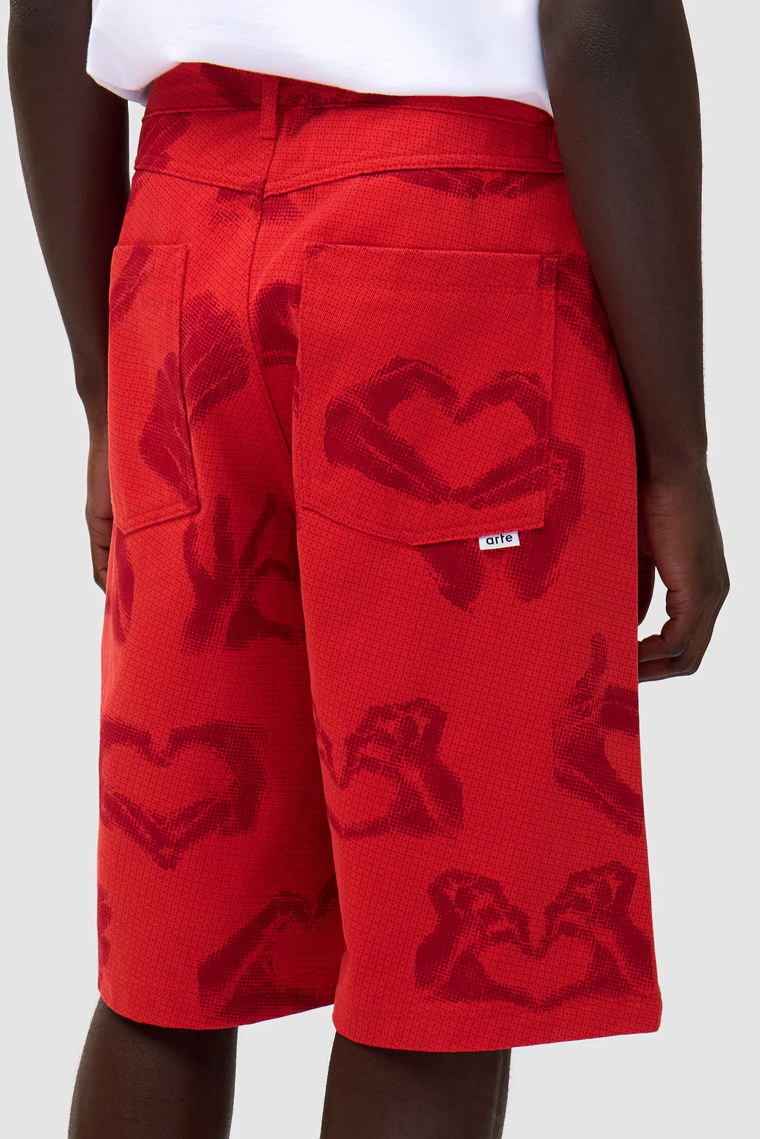 Hand Heart Shorts - Red - Image 8
