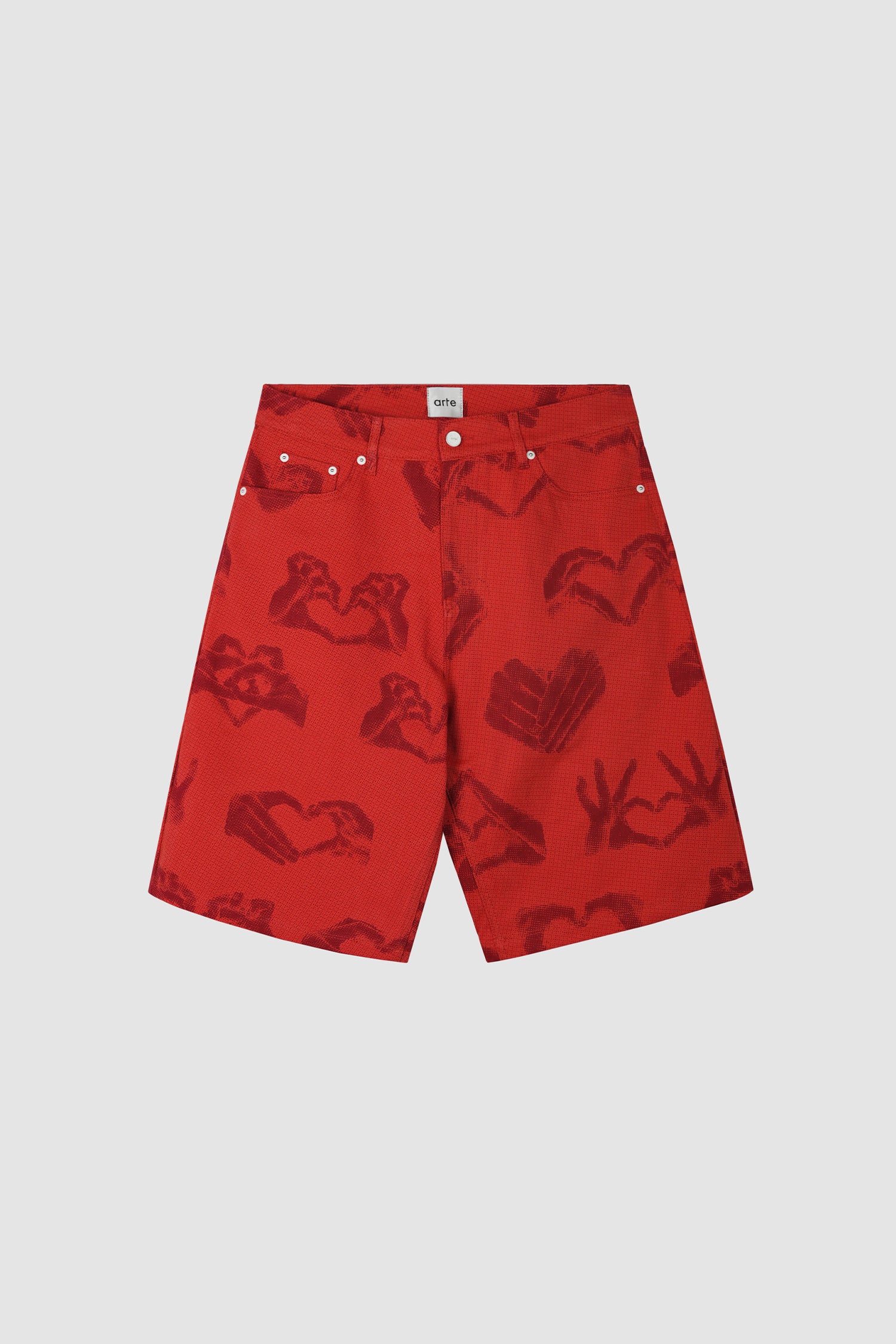 Hand Heart Shorts - Red - Image 9