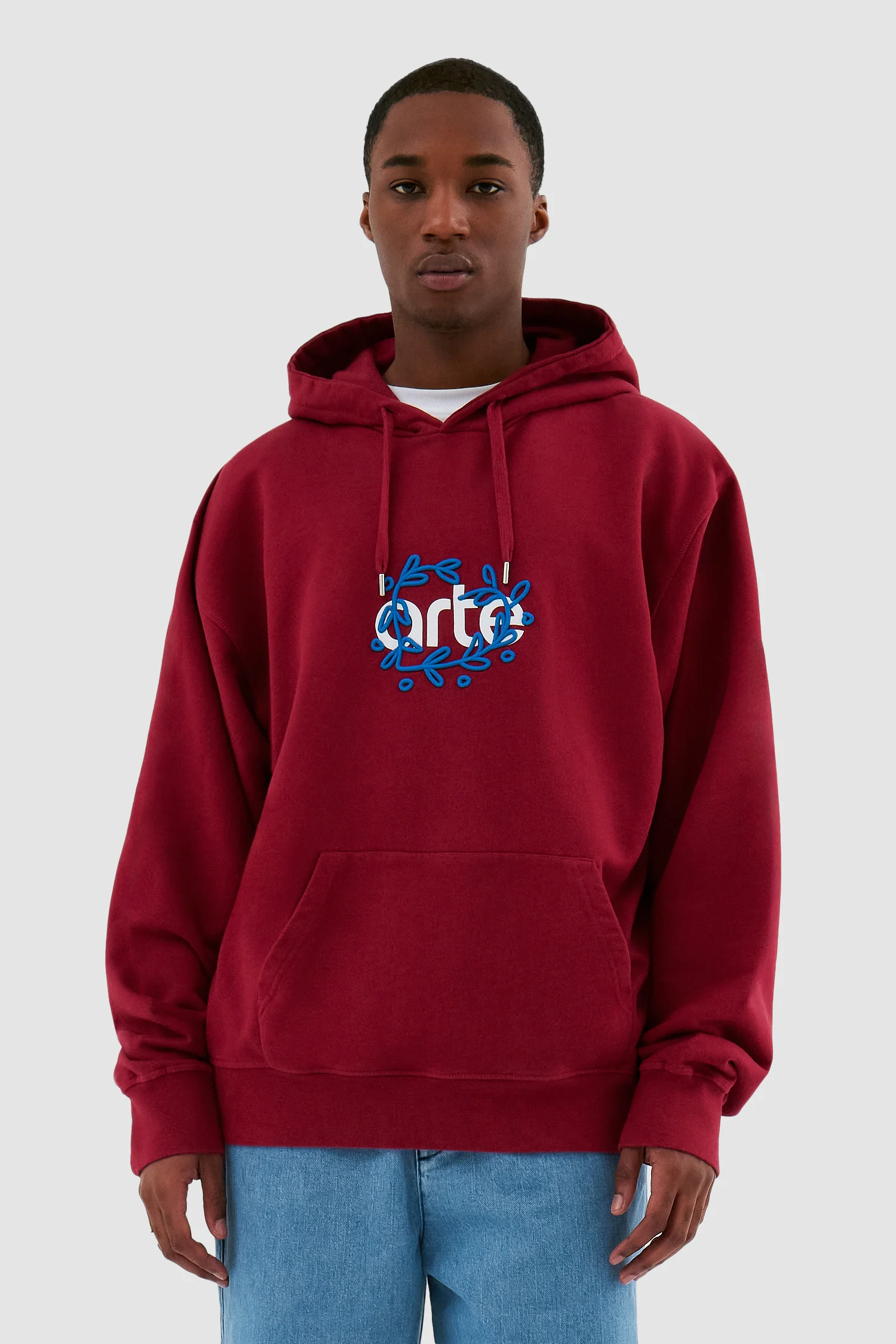 Hank Arte Front Hoodie - Bordeaux - Image 2