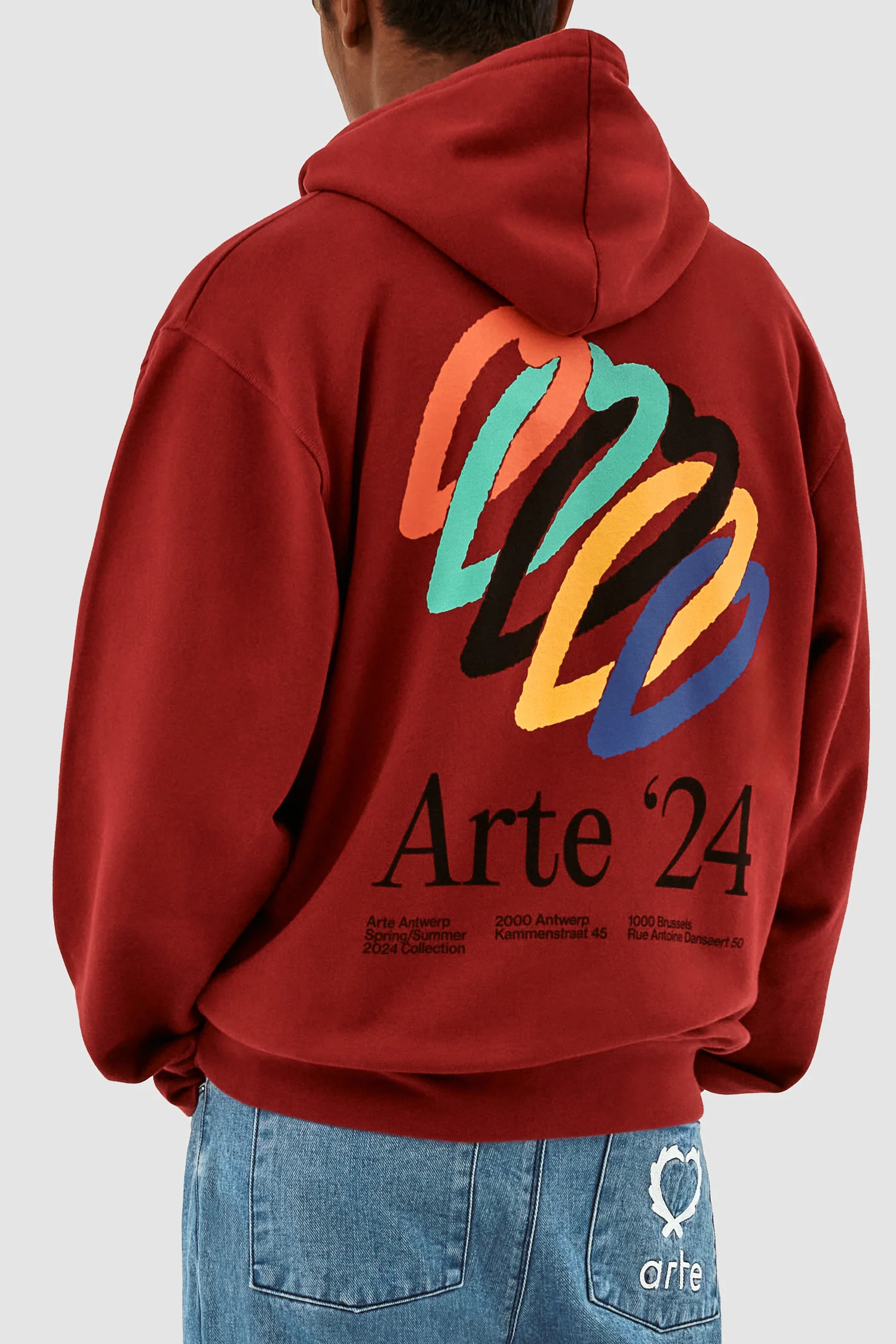 Hank Back Hearts Hoodie - Bordeaux - Image 7