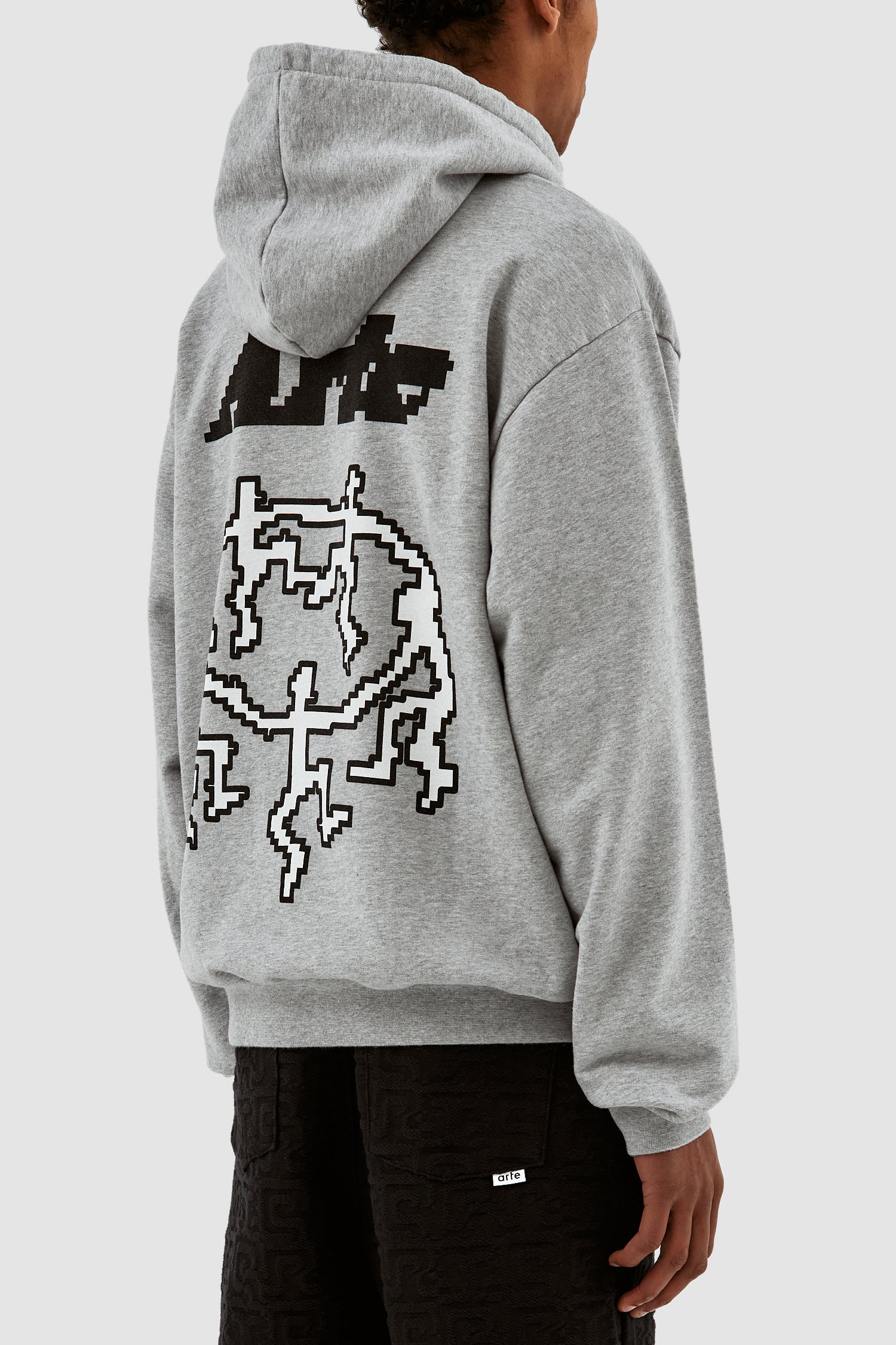 Harmon Back Pixel Dancers Hoodie - Grey - Image 7
