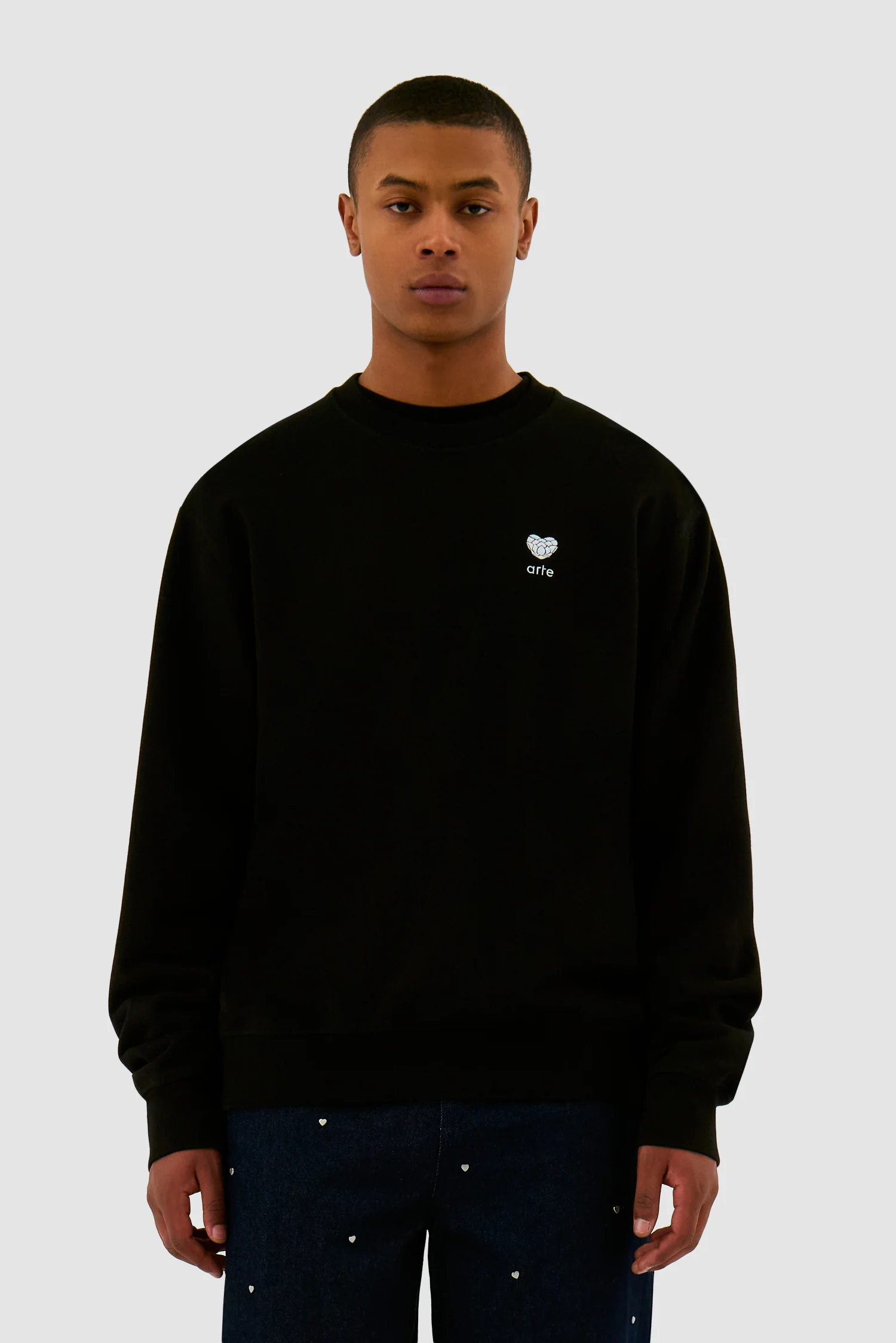 Heart Flower Crewneck - Black - Image 2