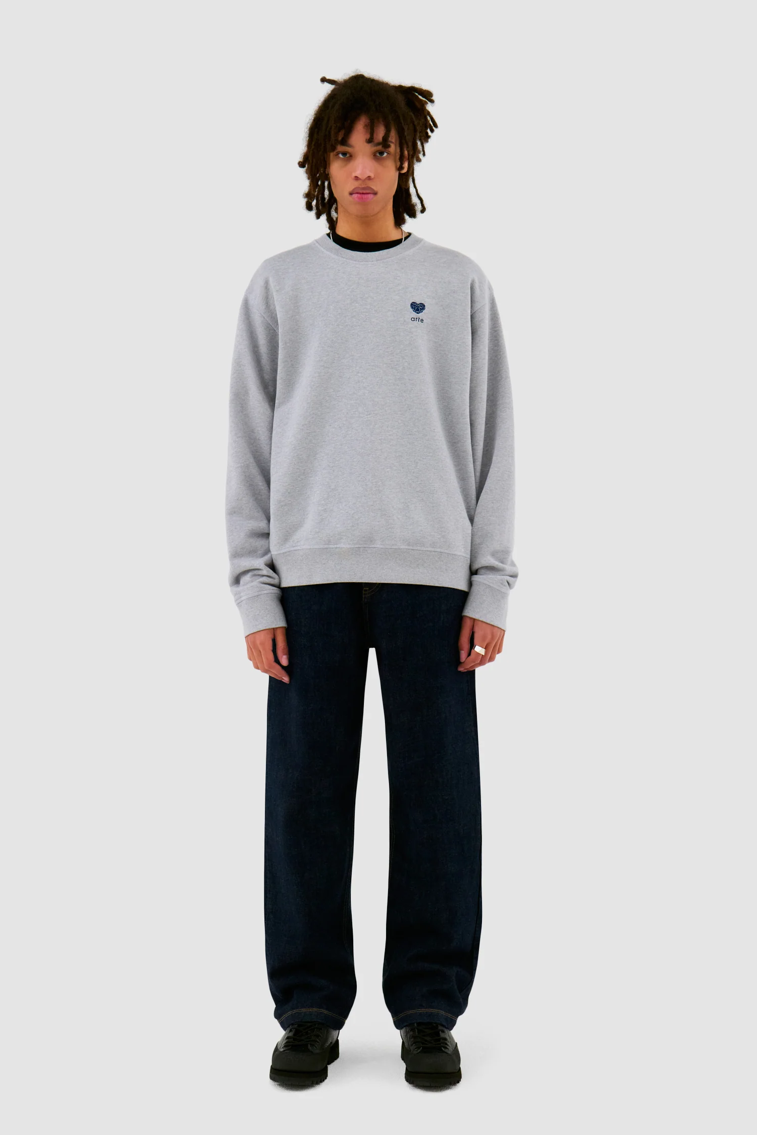 Heart Flower Crewneck - Grey - Image 4