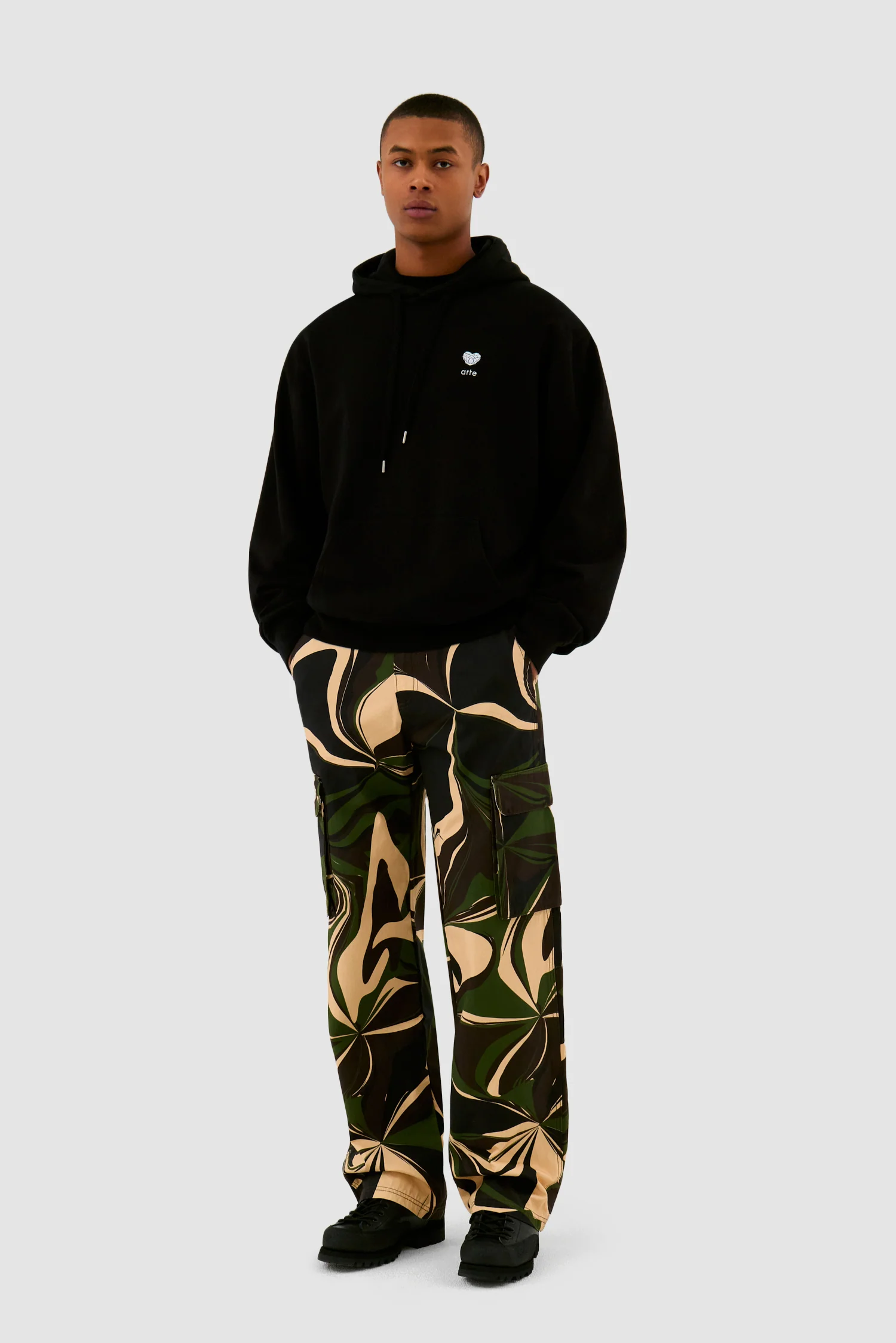 Heart Flower Hoodie - Black - Image 4