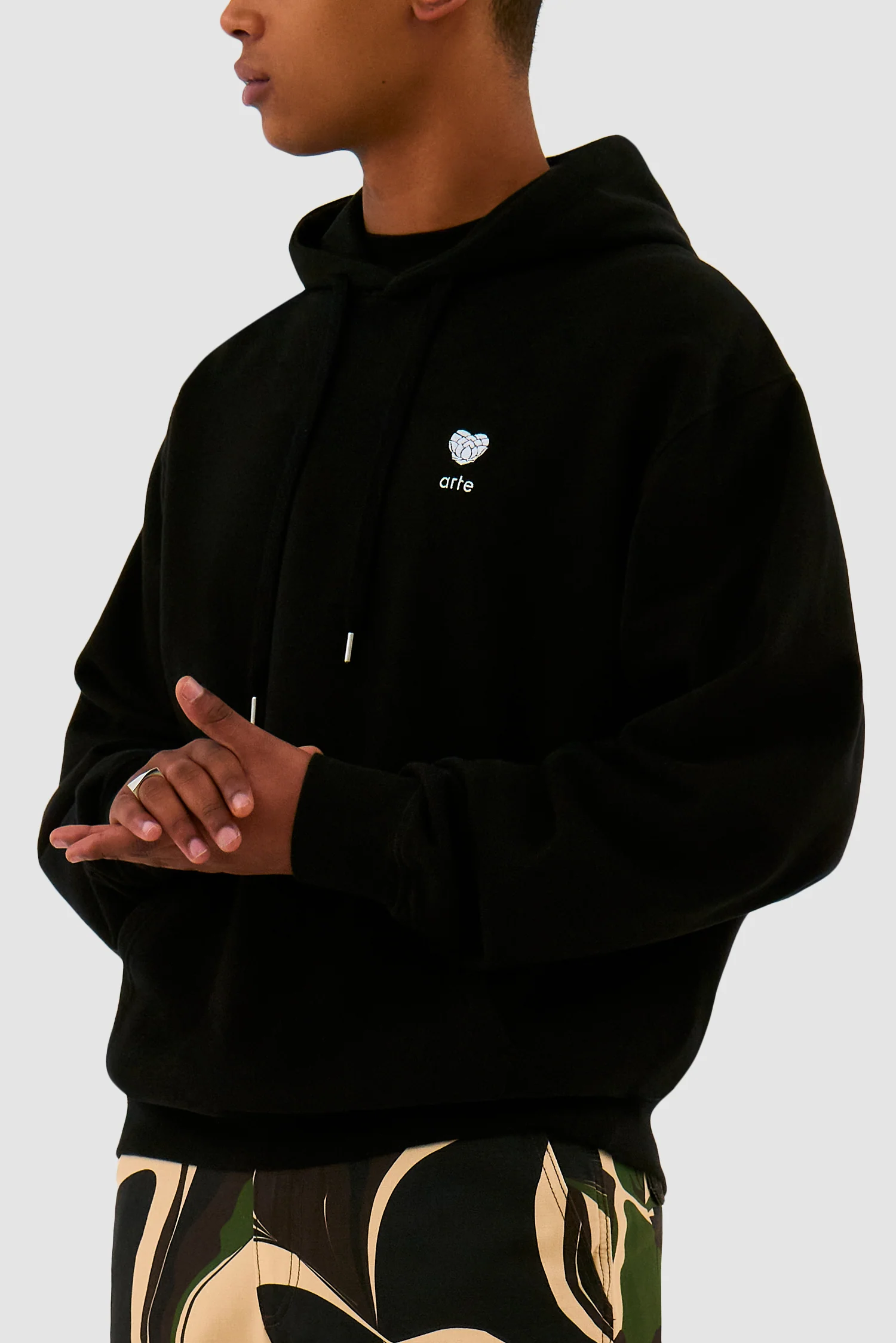 Heart Flower Hoodie - Black - Image 7