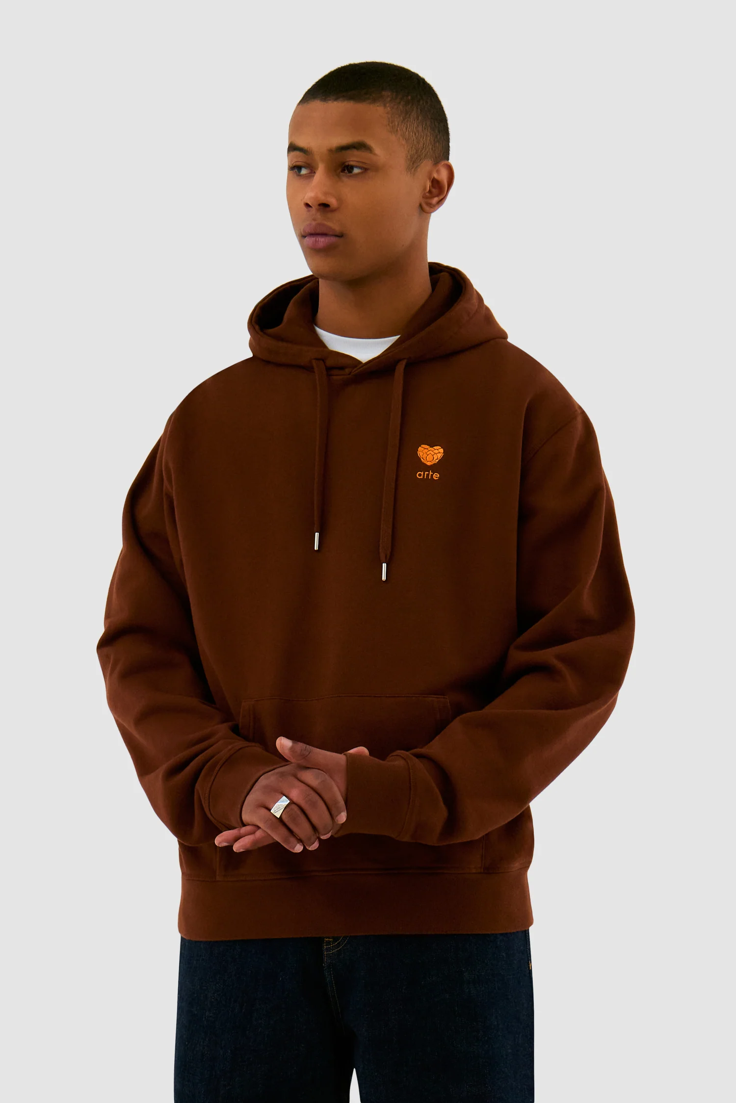 Heart Flower Hoodie - Brown - Image 2
