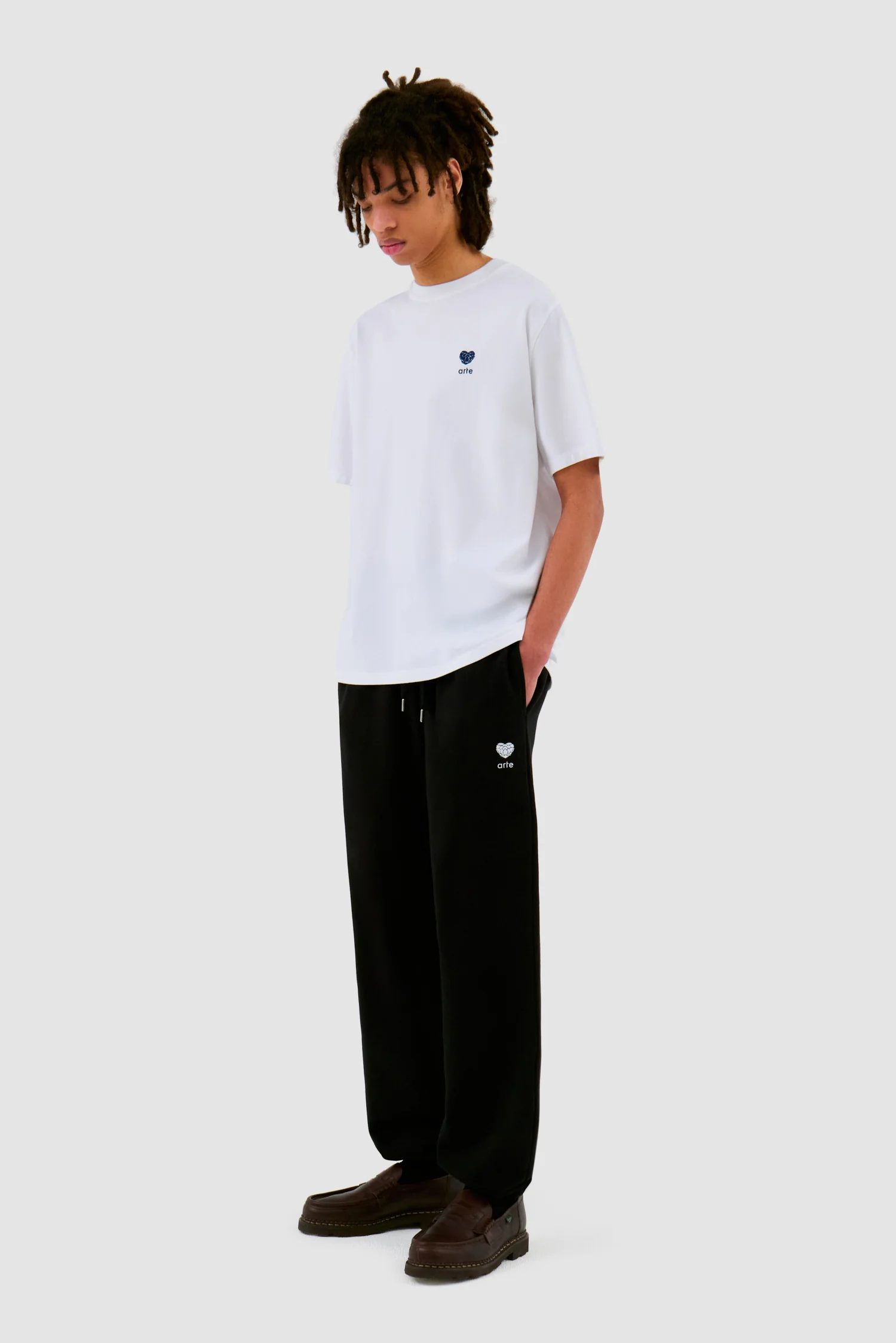 Heart Flower Sweat Pants - Black - Image 5