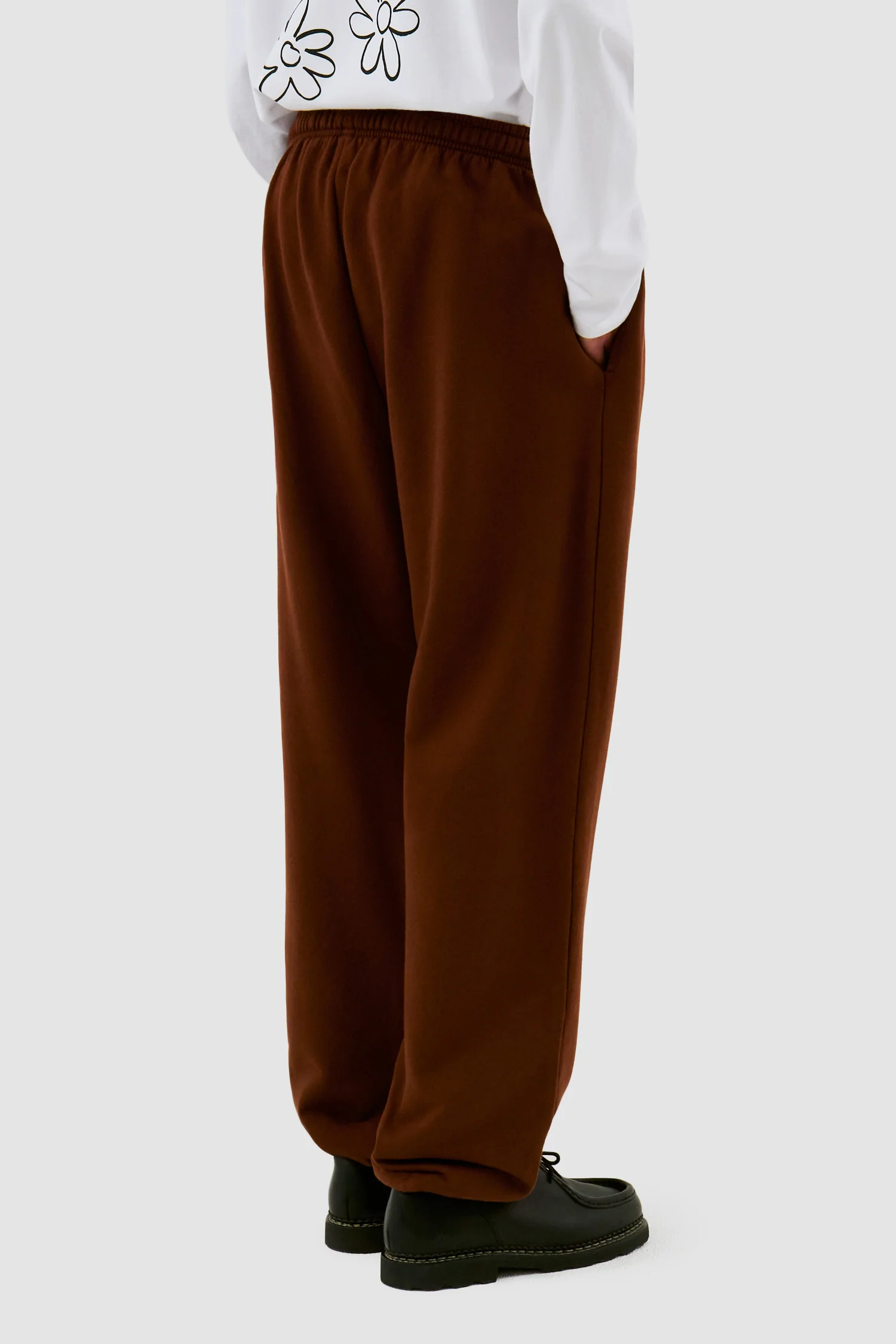 Heart Flower Sweat Pants - Brown - Image 3