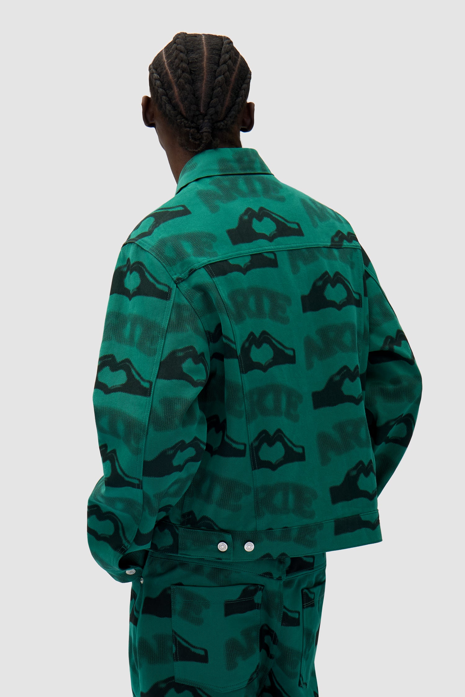 Heart Printed Jacket - Green - Image 3