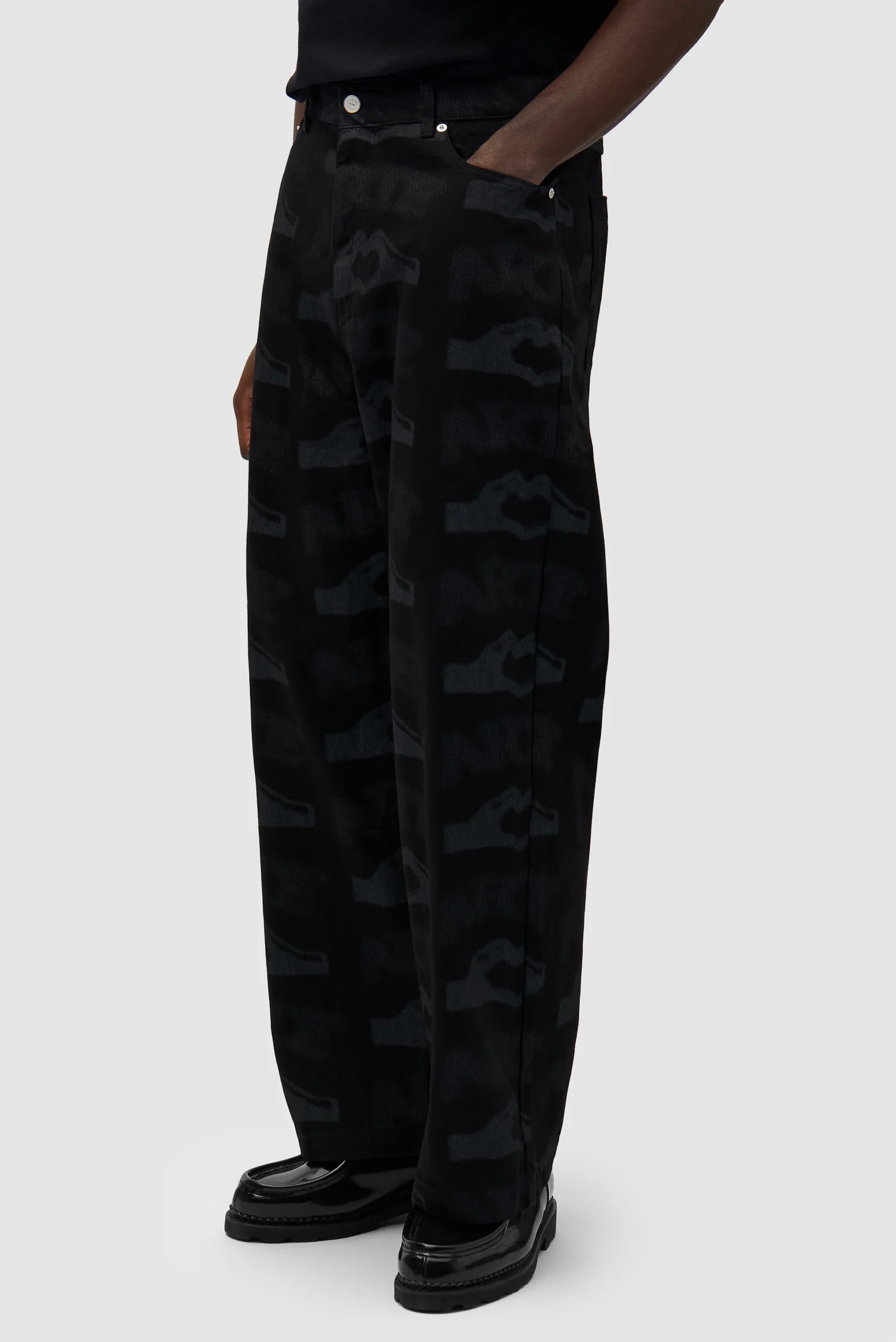 Heart Printed Pants - Black - Image 3