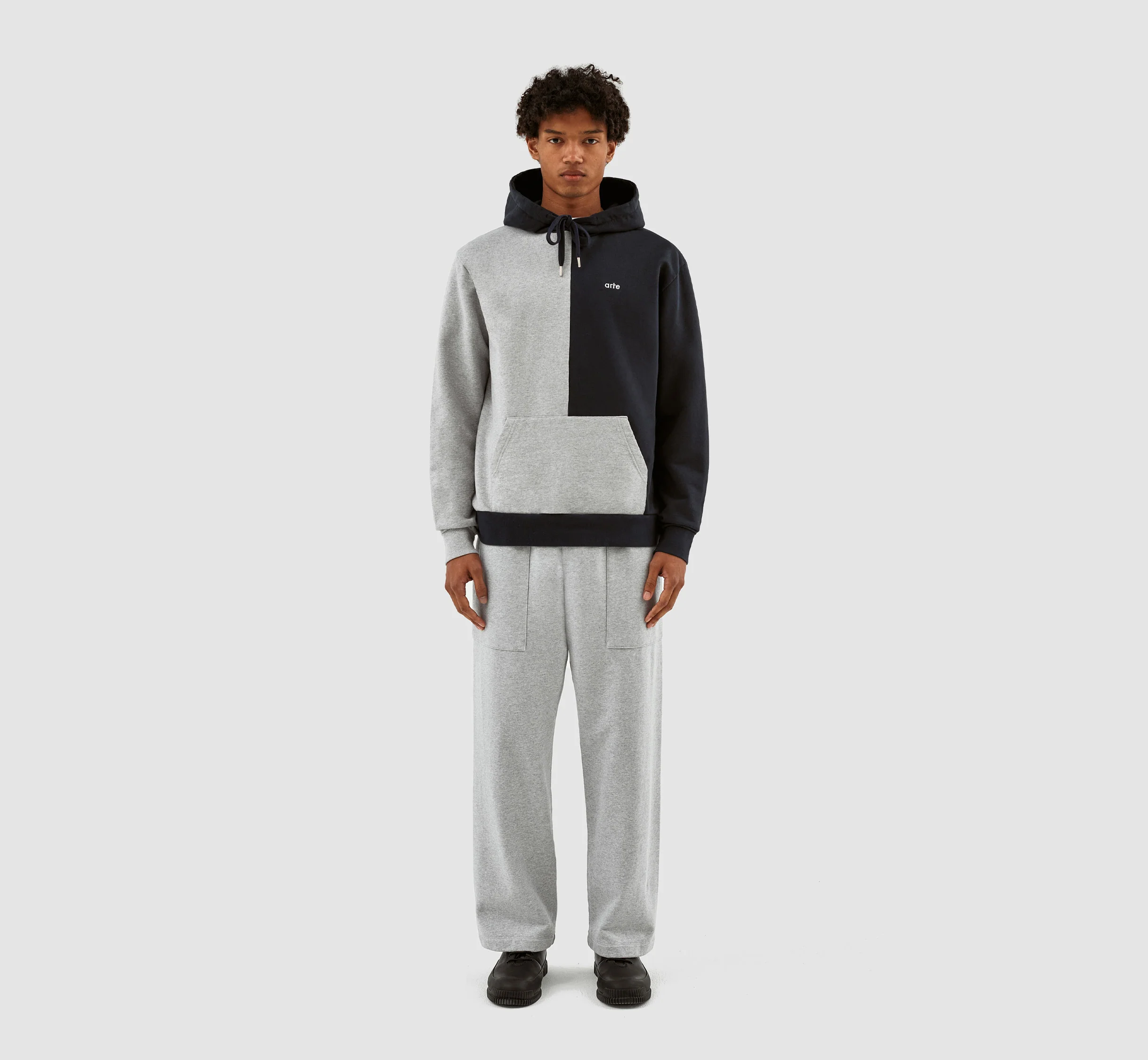 Herbert Colorblock Hoodie - Grey/Navy - Image 4