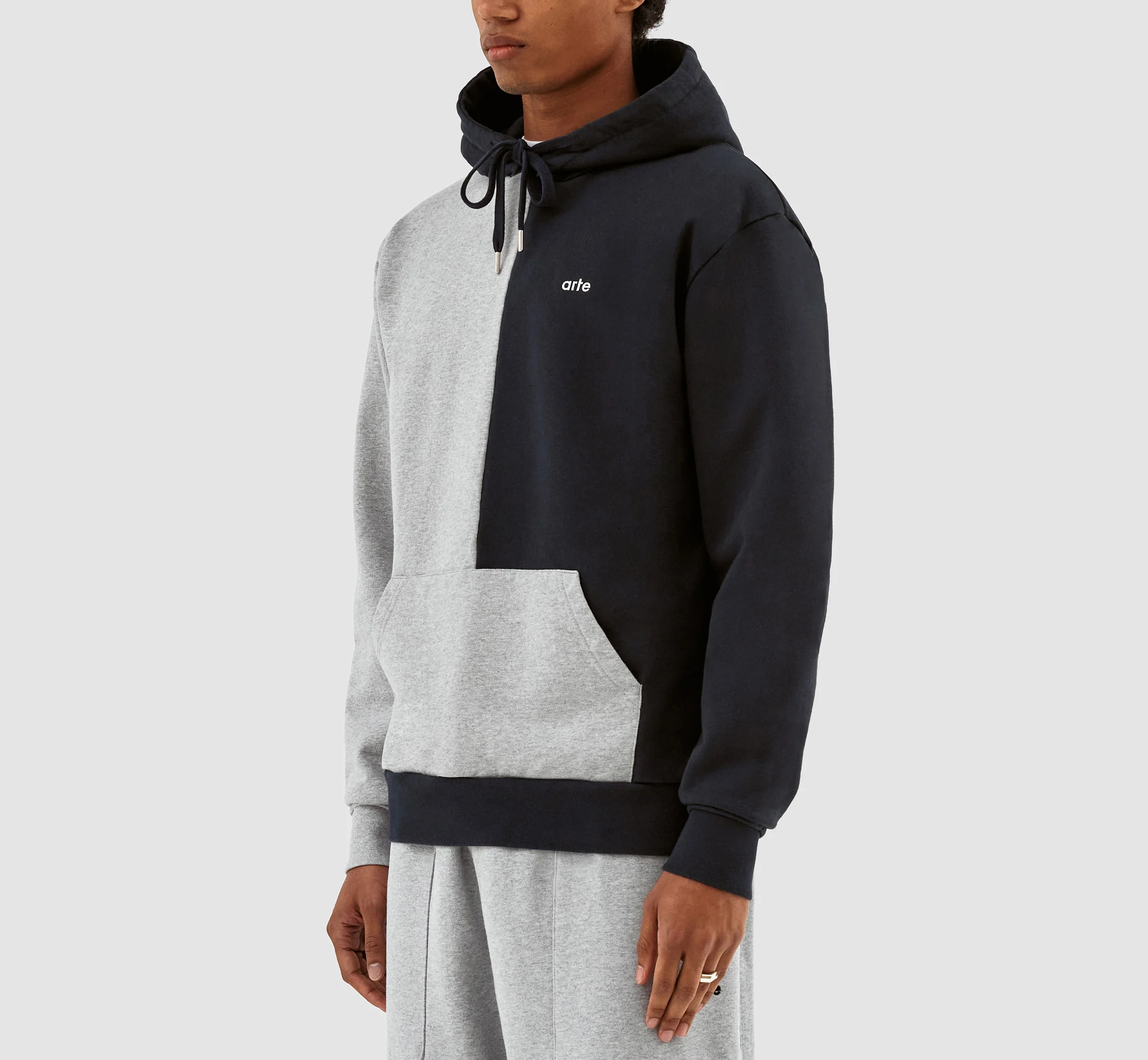 Herbert Colorblock Hoodie - Grey/Navy - Image 7