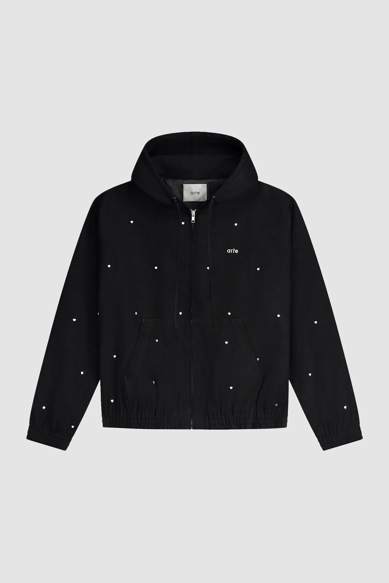 Hooded Metal Hearts Jacket - Black - Image 10