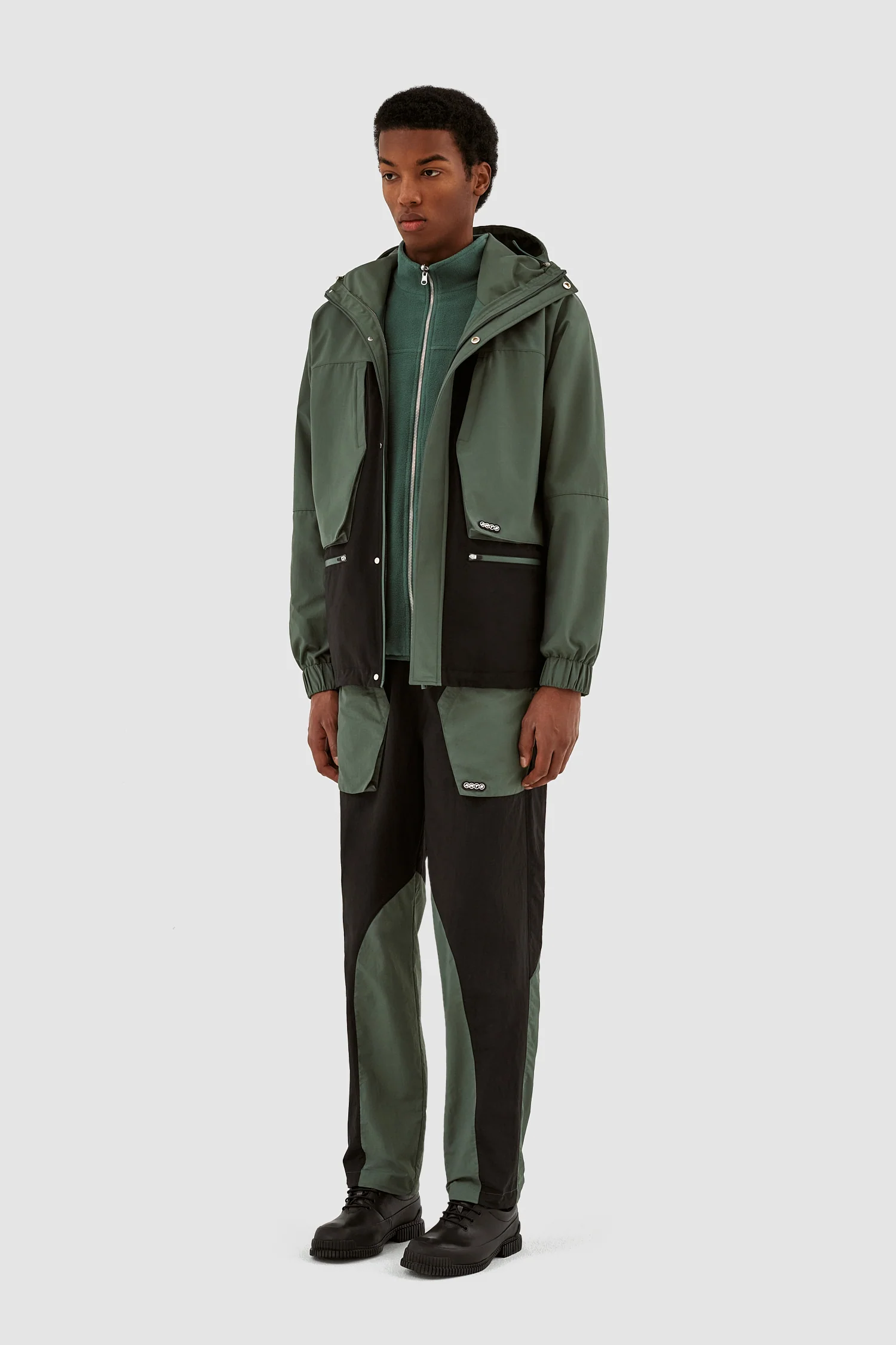 Jake Contrast Jacket - Black/Green - Image 5