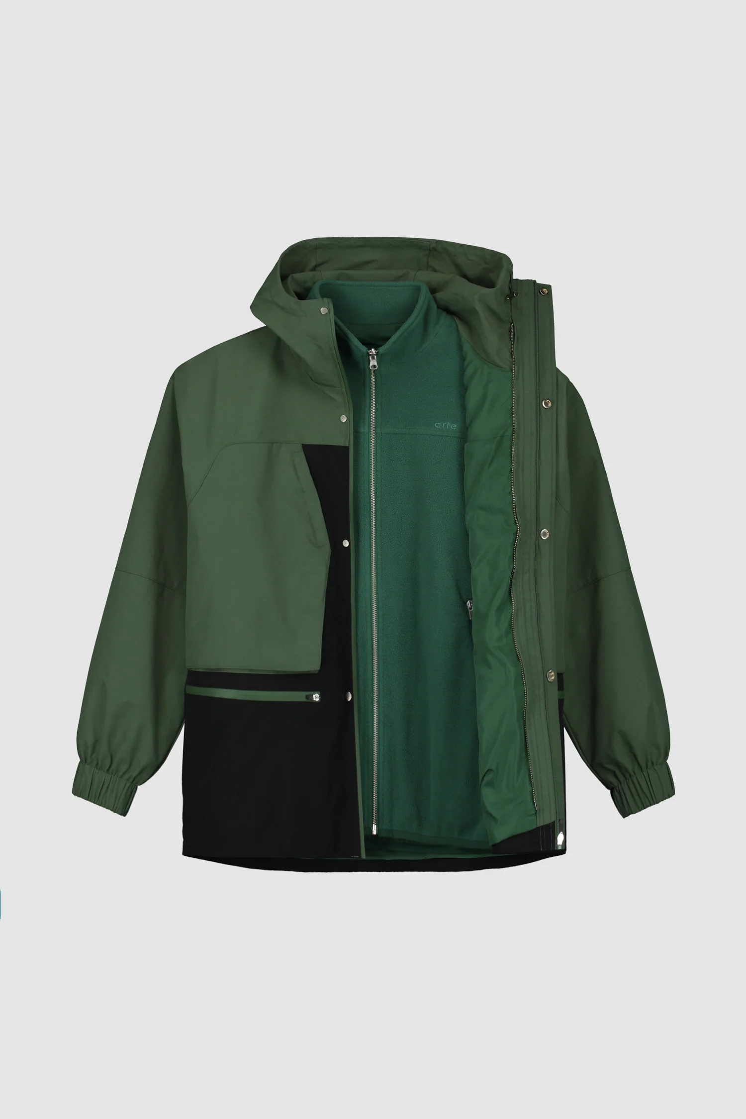 Jake Contrast Jacket - Black/Green - Image 9