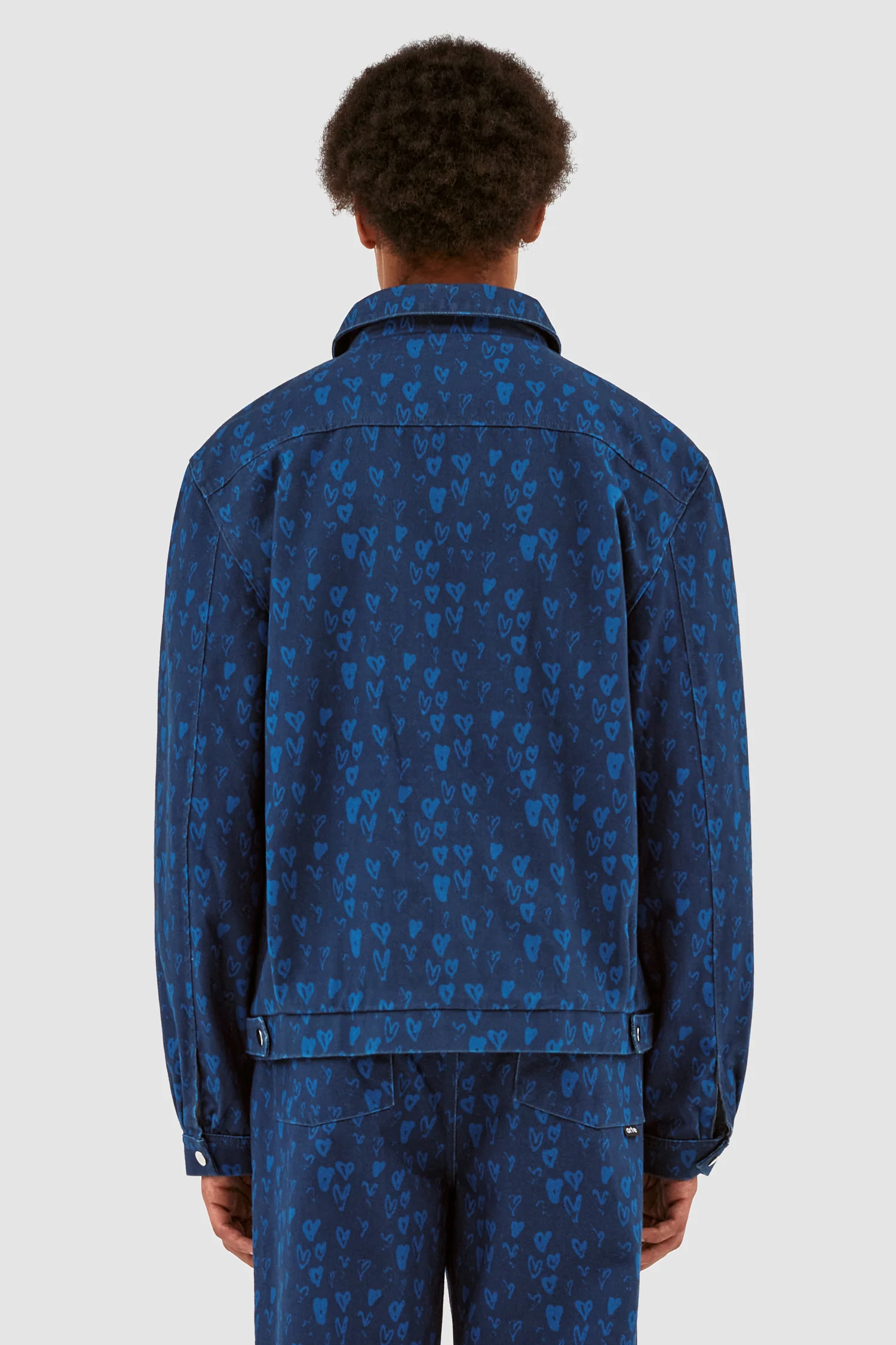 Jean Allover Heart Jacket - Navy/Blue - Image 3