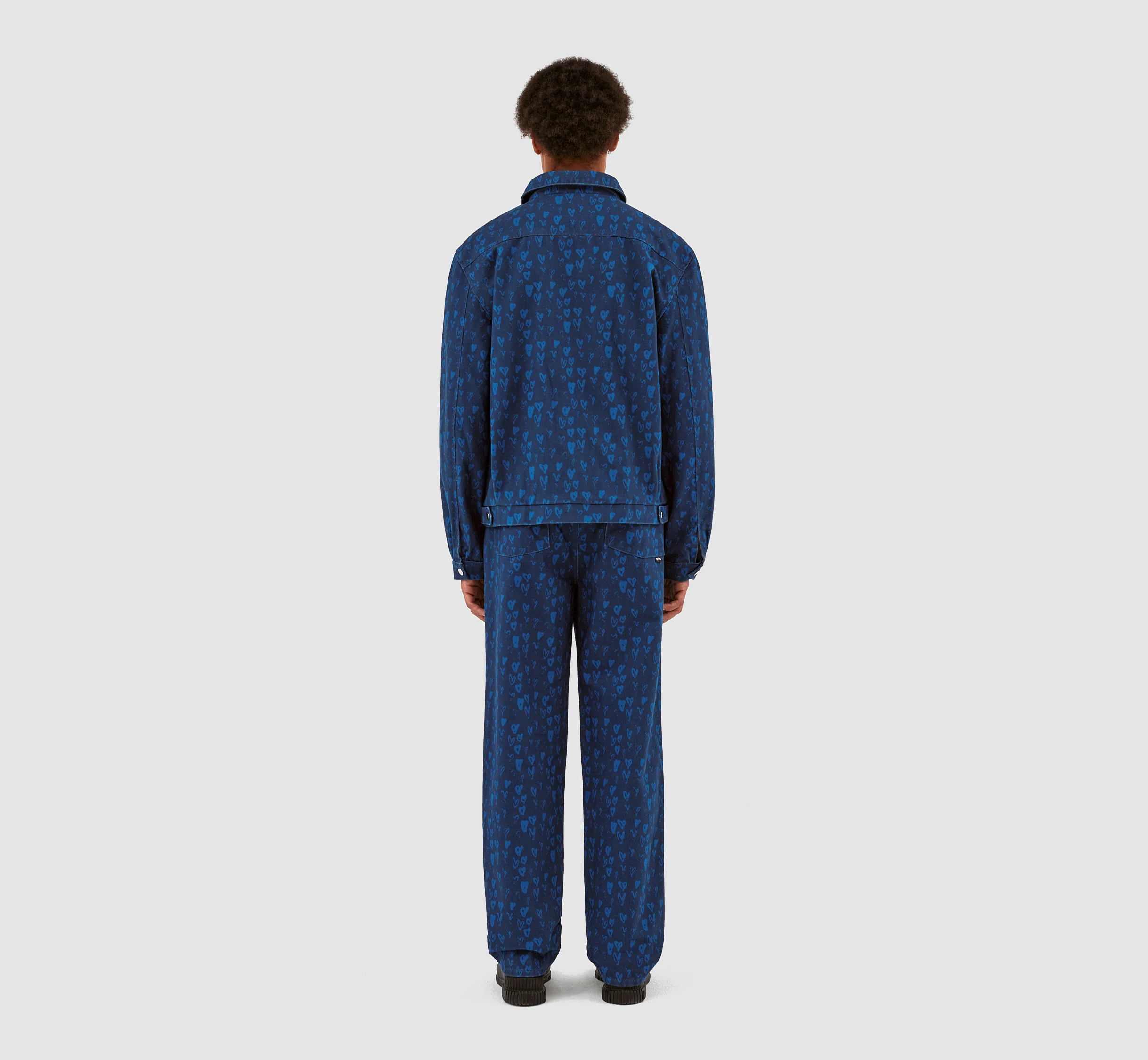 Jean Allover Heart Jacket - Navy/Blue - Image 7