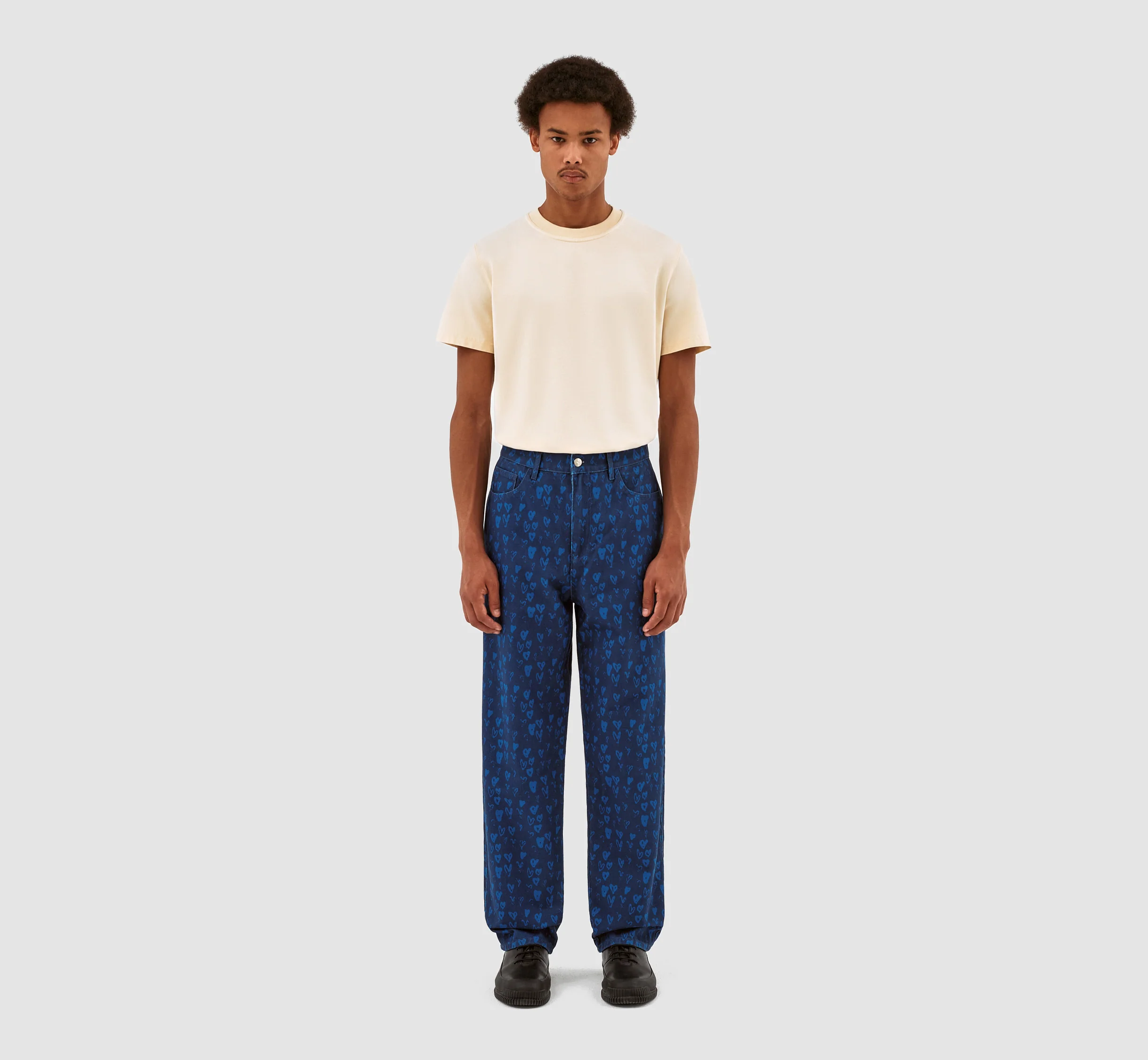 Jean Allover Heart Pants - Navy/Blue - Image 5