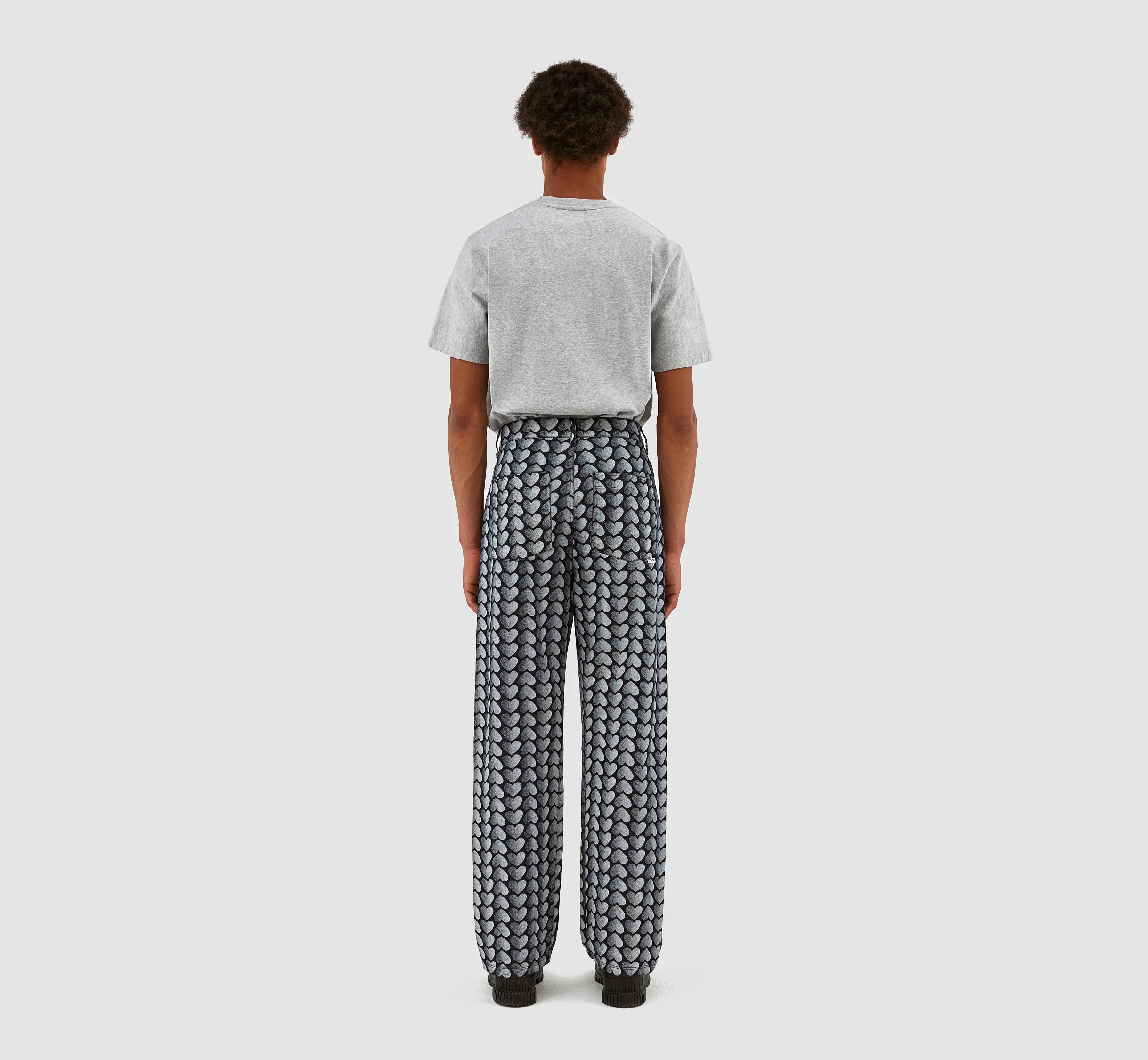 Jean Allover Heart Pants - Washed Denim - Image 6