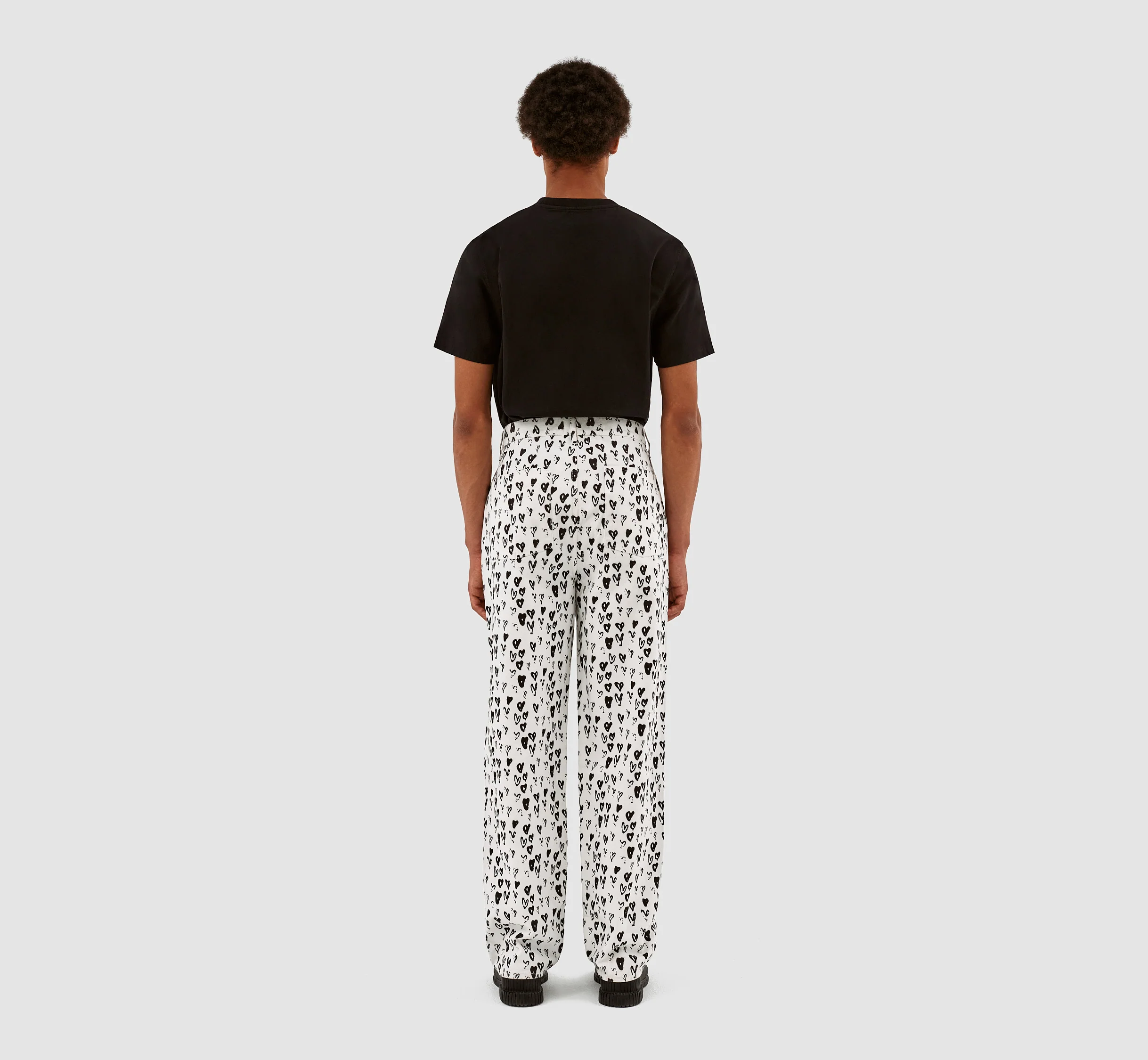 Jean Allover Heart Pants - White/Black - Image 7