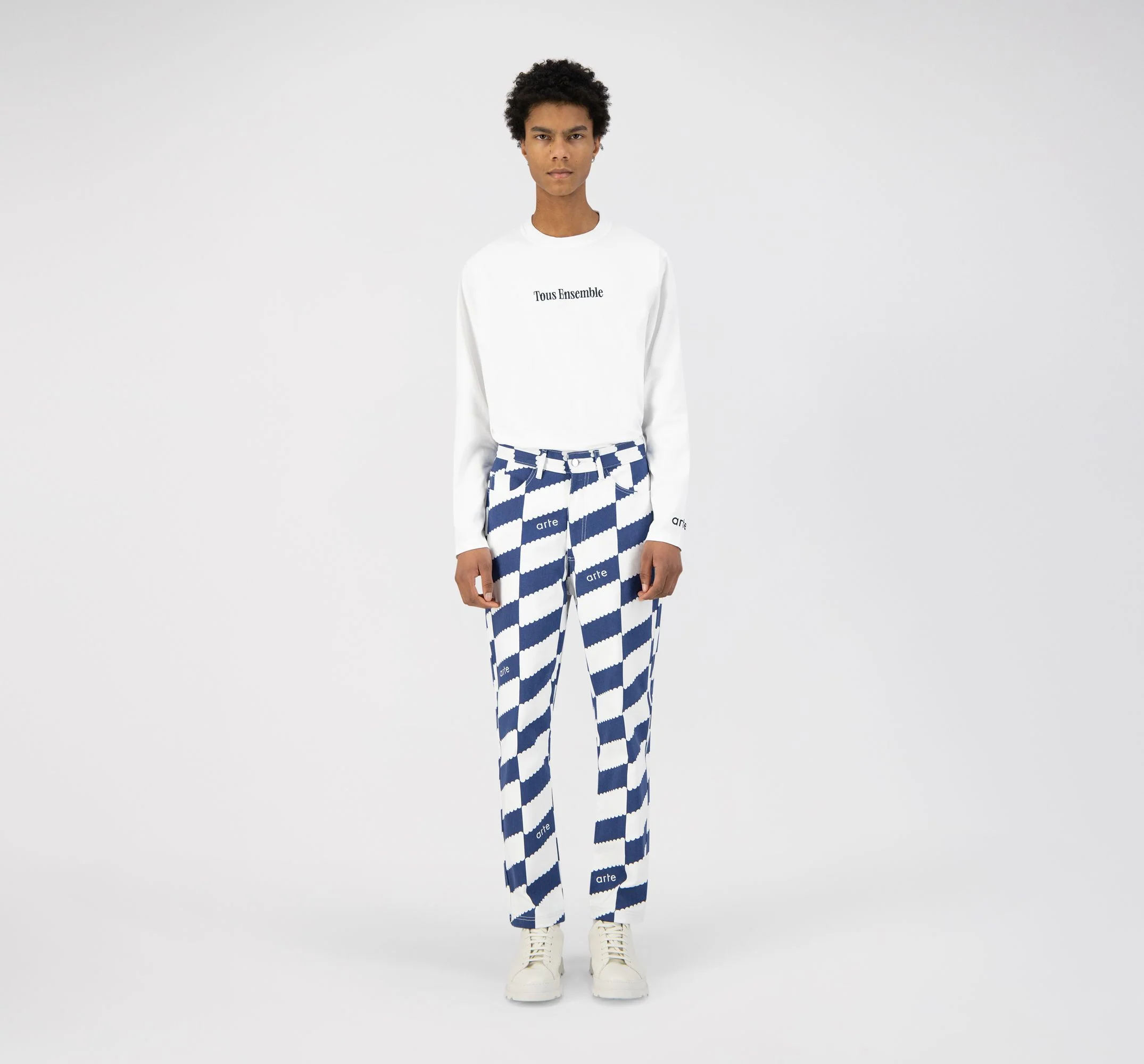 Jean Dia Pants - White/Navy - Image 4