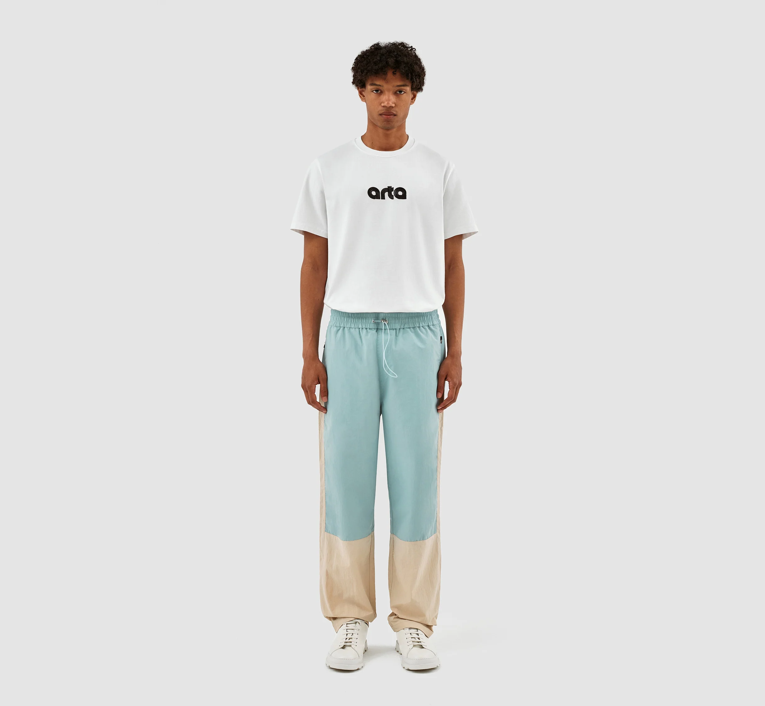 Jeremy Contrast Pants - Light Blue/Cream - Image 5