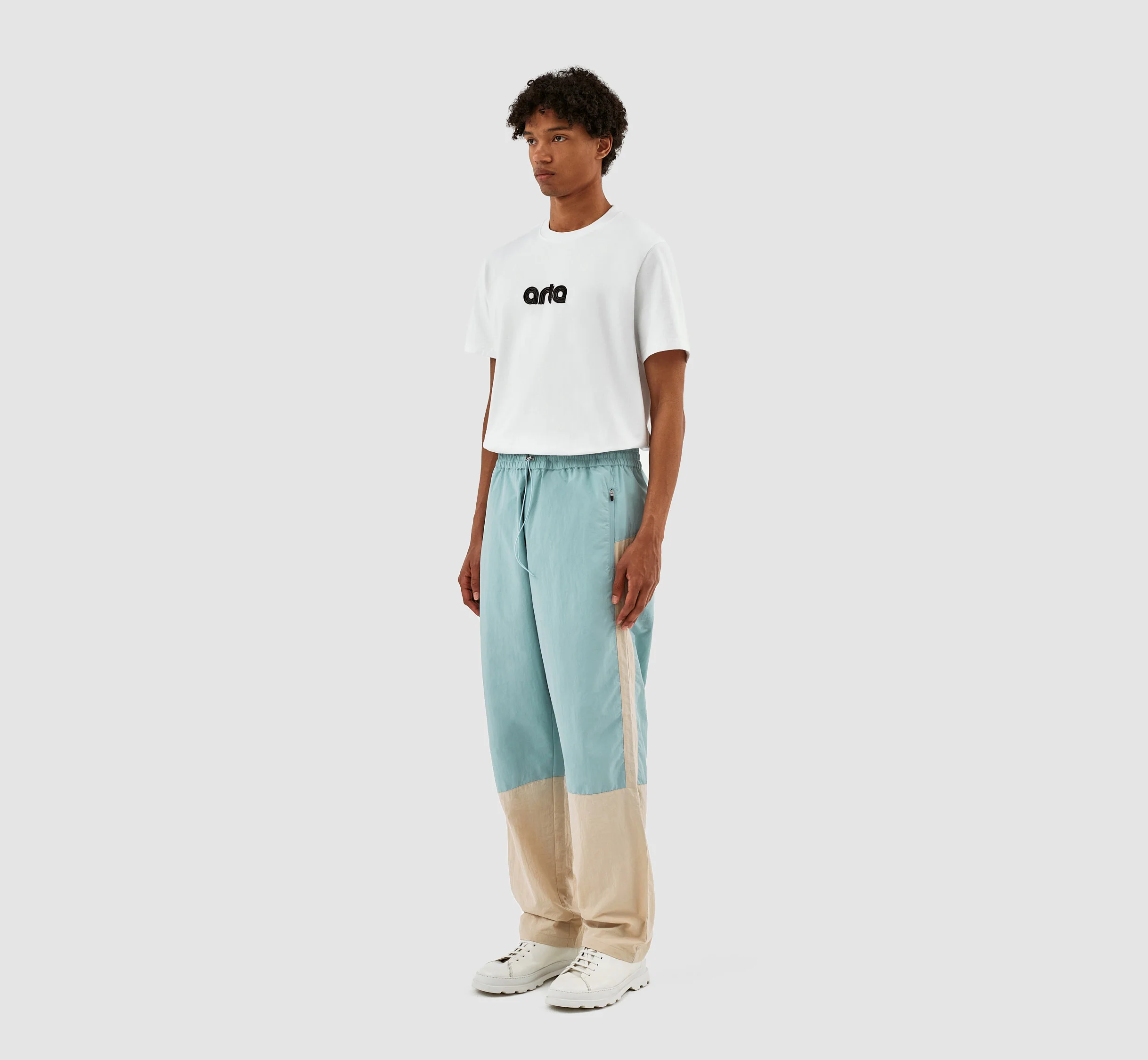 Jeremy Contrast Pants - Light Blue/Cream - Image 6