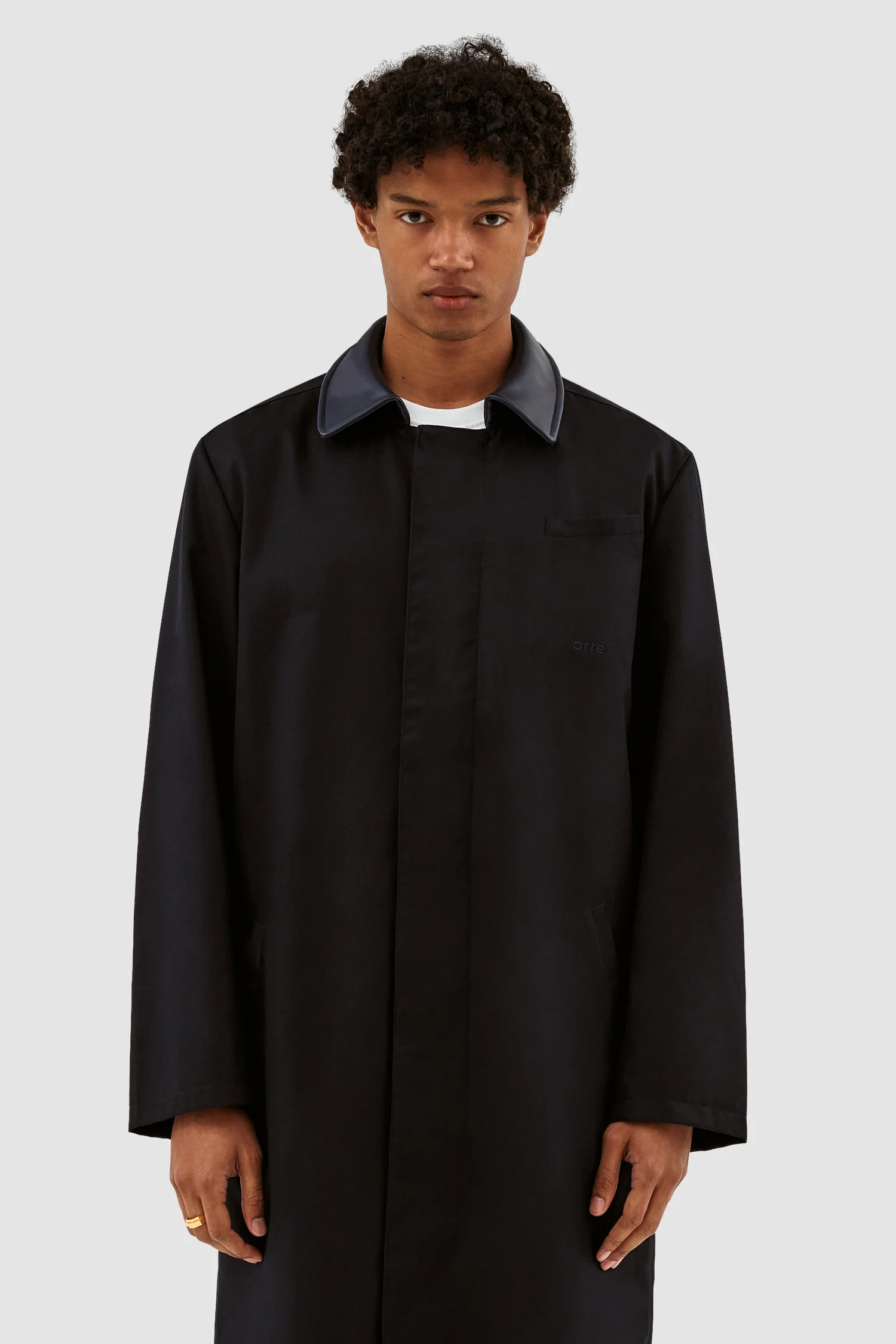 Joe Collar Coat - Navy - Image 2