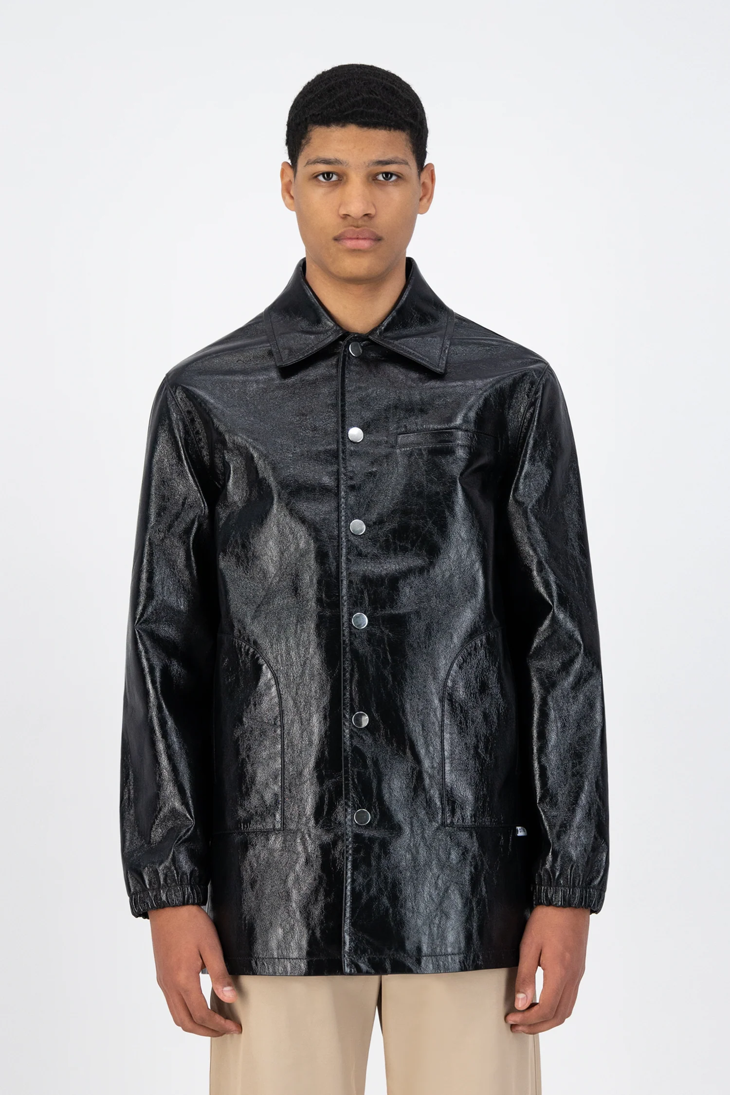 Joe Patent Jacket - Black - Image 2