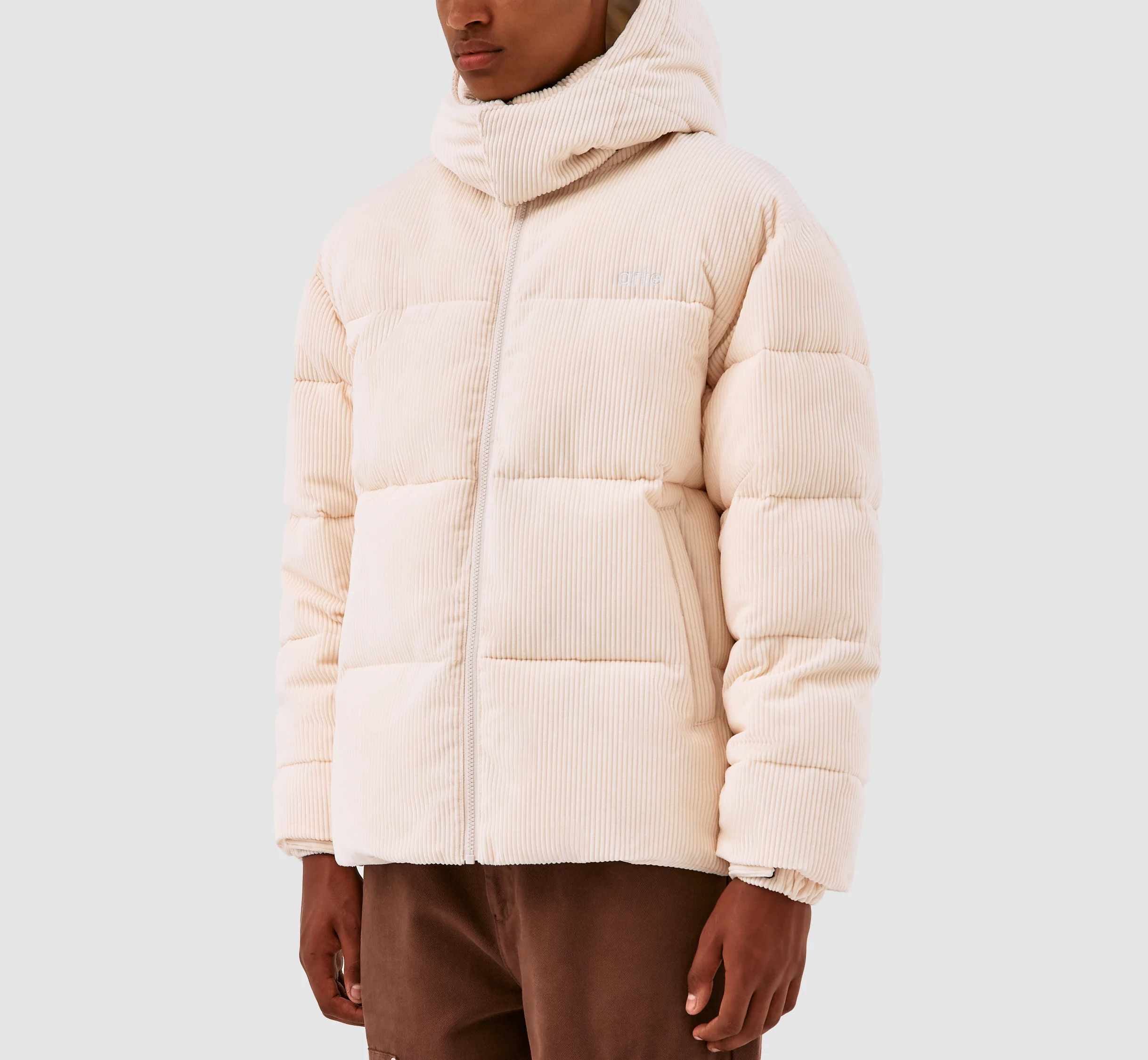 Joey Corduroy Puffer Jacket - Cream - Image 4