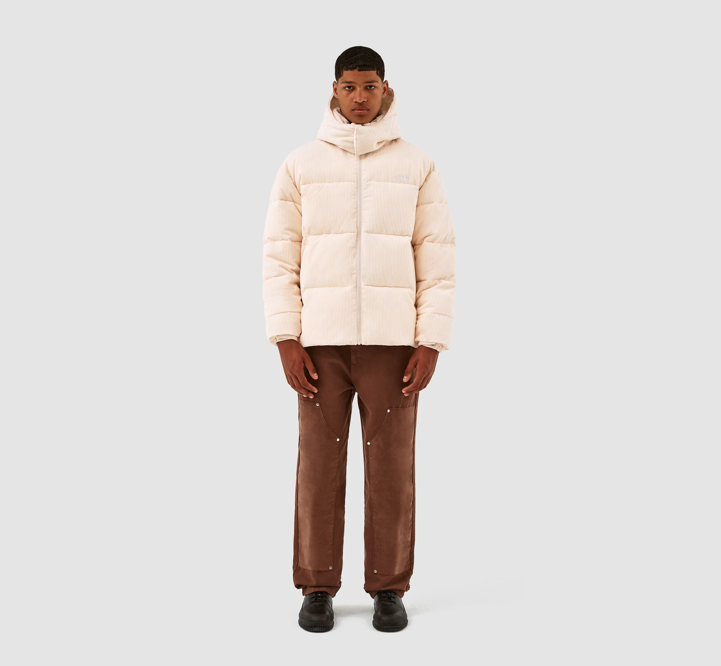Joey Corduroy Puffer Jacket - Cream - Image 5