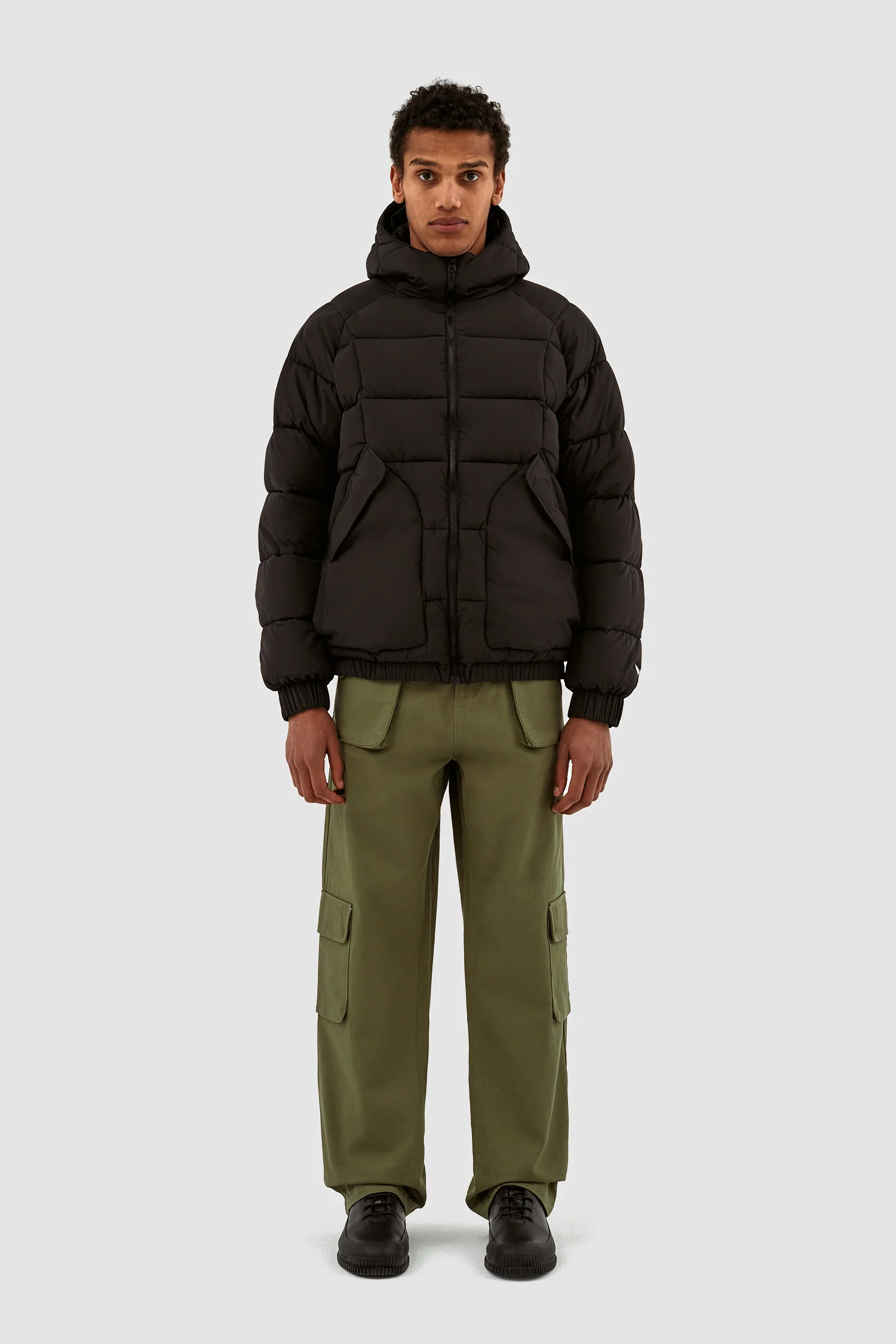 Joey Cuts Puffer Jacket - Black - Image 4