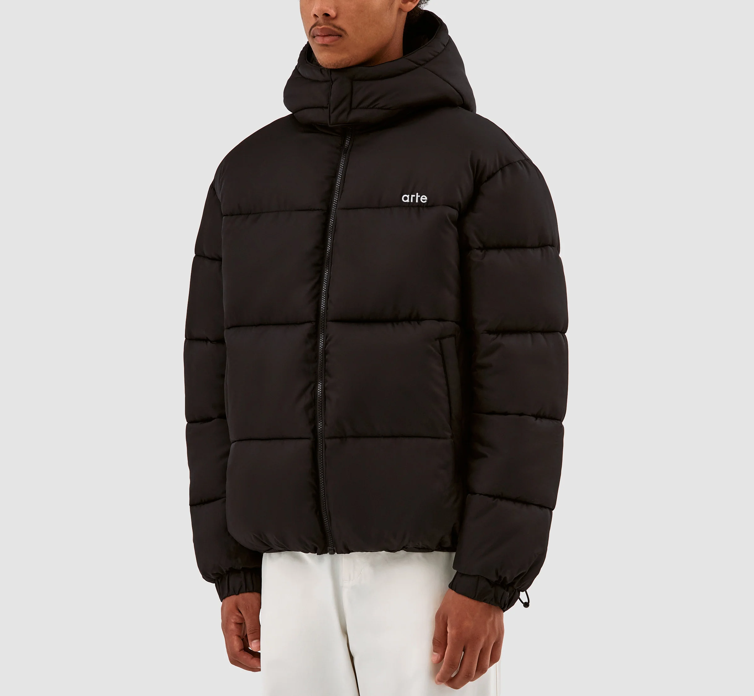 Joey Reversible Puffer Jacket - Black - Image 4