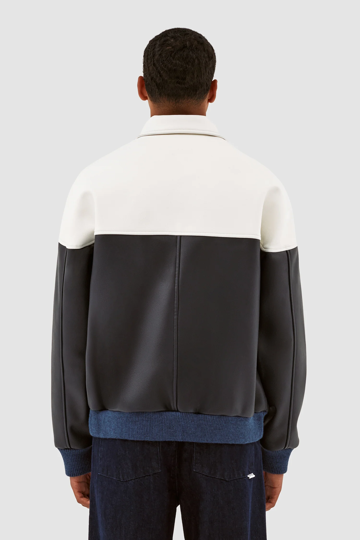 Jonah Colorblock Jacket - White/Navy - Image 3