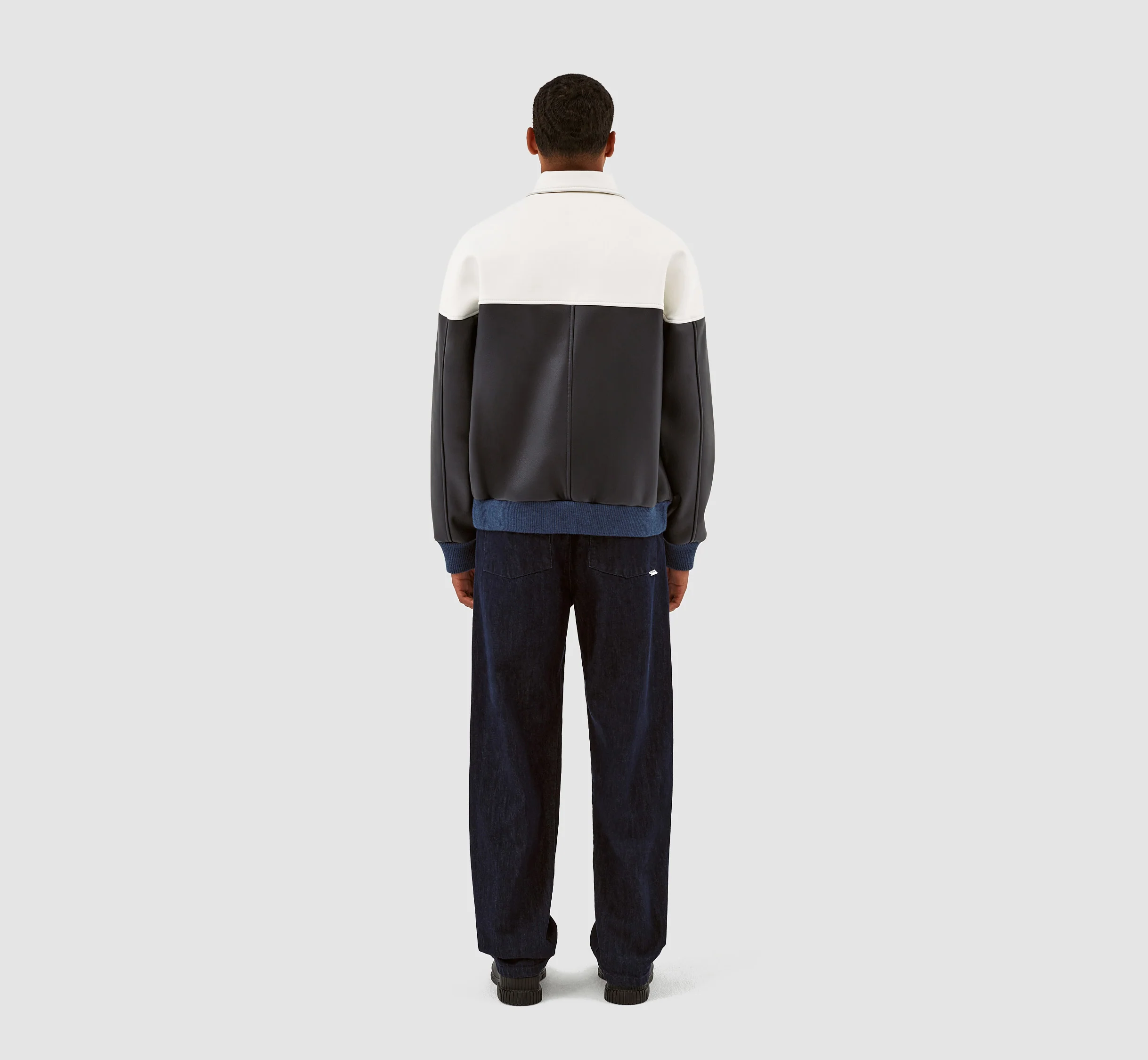 Jonah Colorblock Jacket - White/Navy - Image 6