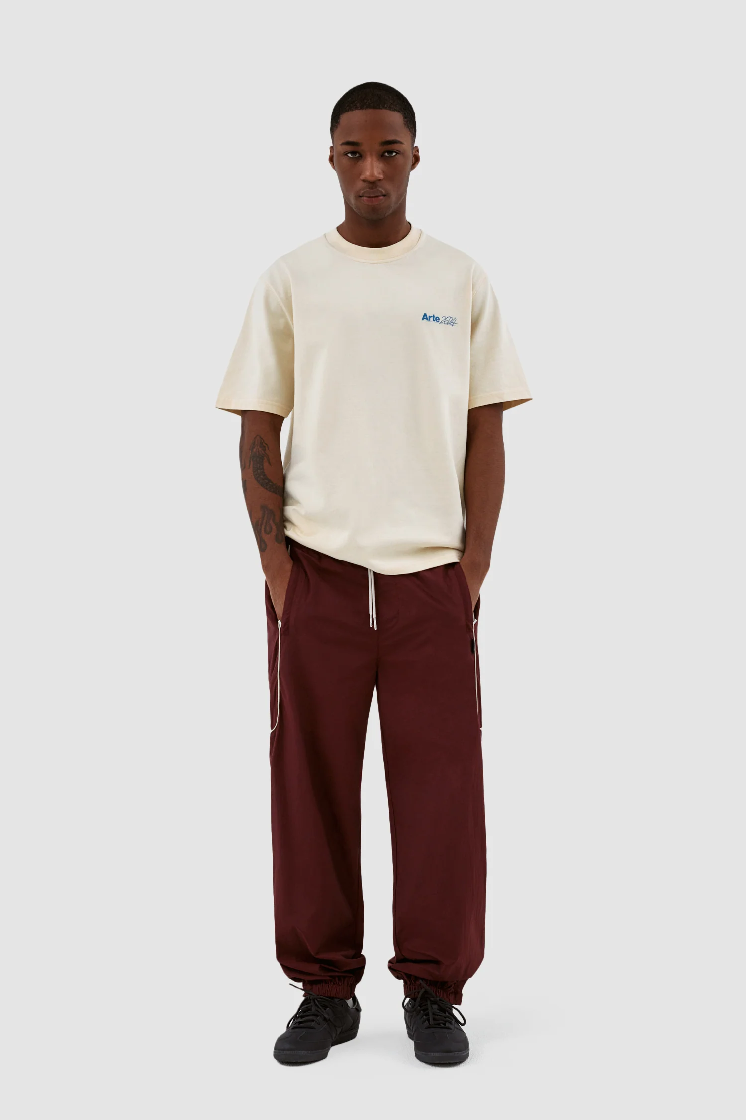 Jordan SS24 Pants - Bordeaux/Cream - Image 4
