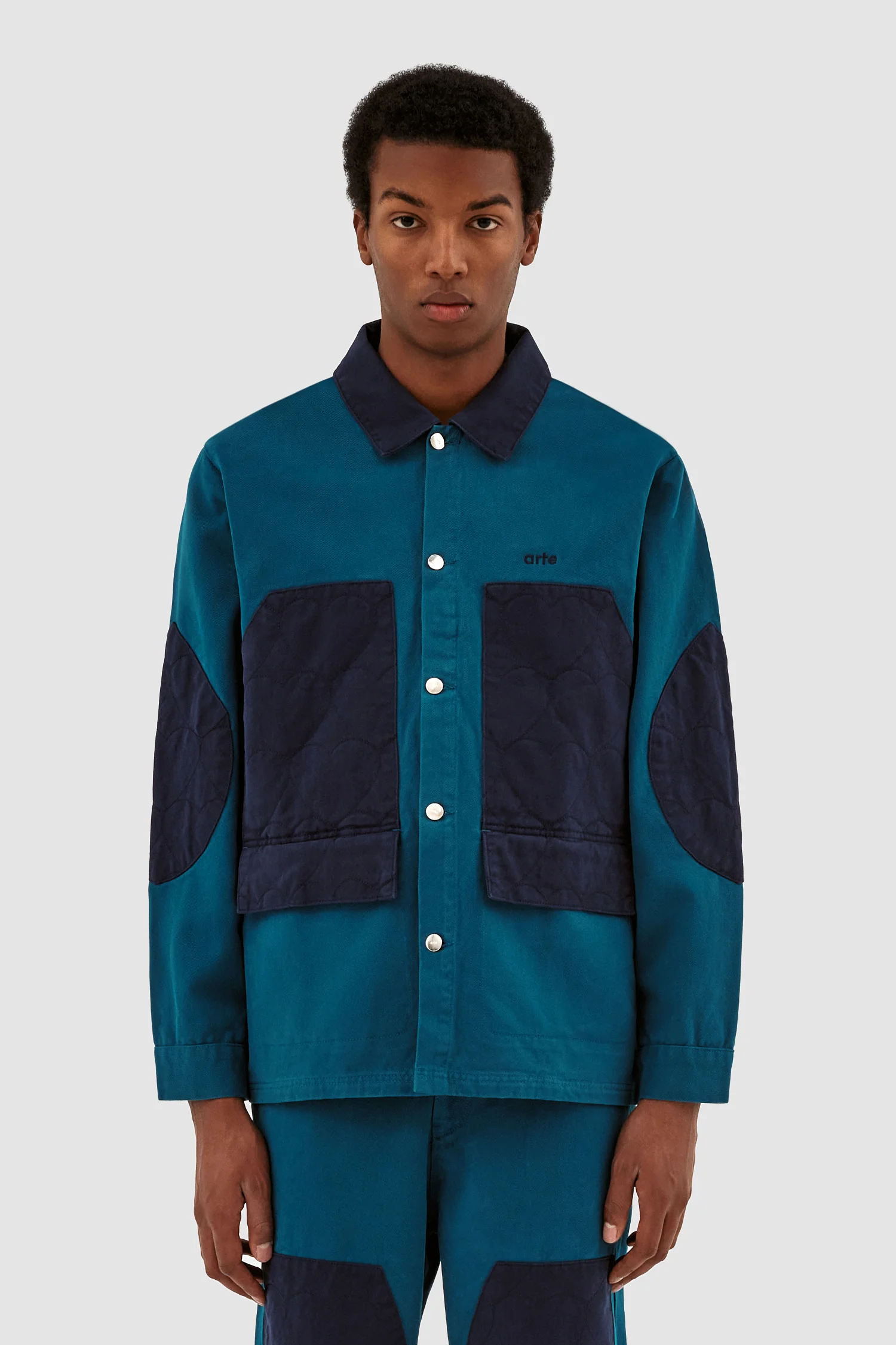 Jules Heart Padded Jacket - Petrol Blue - Image 2