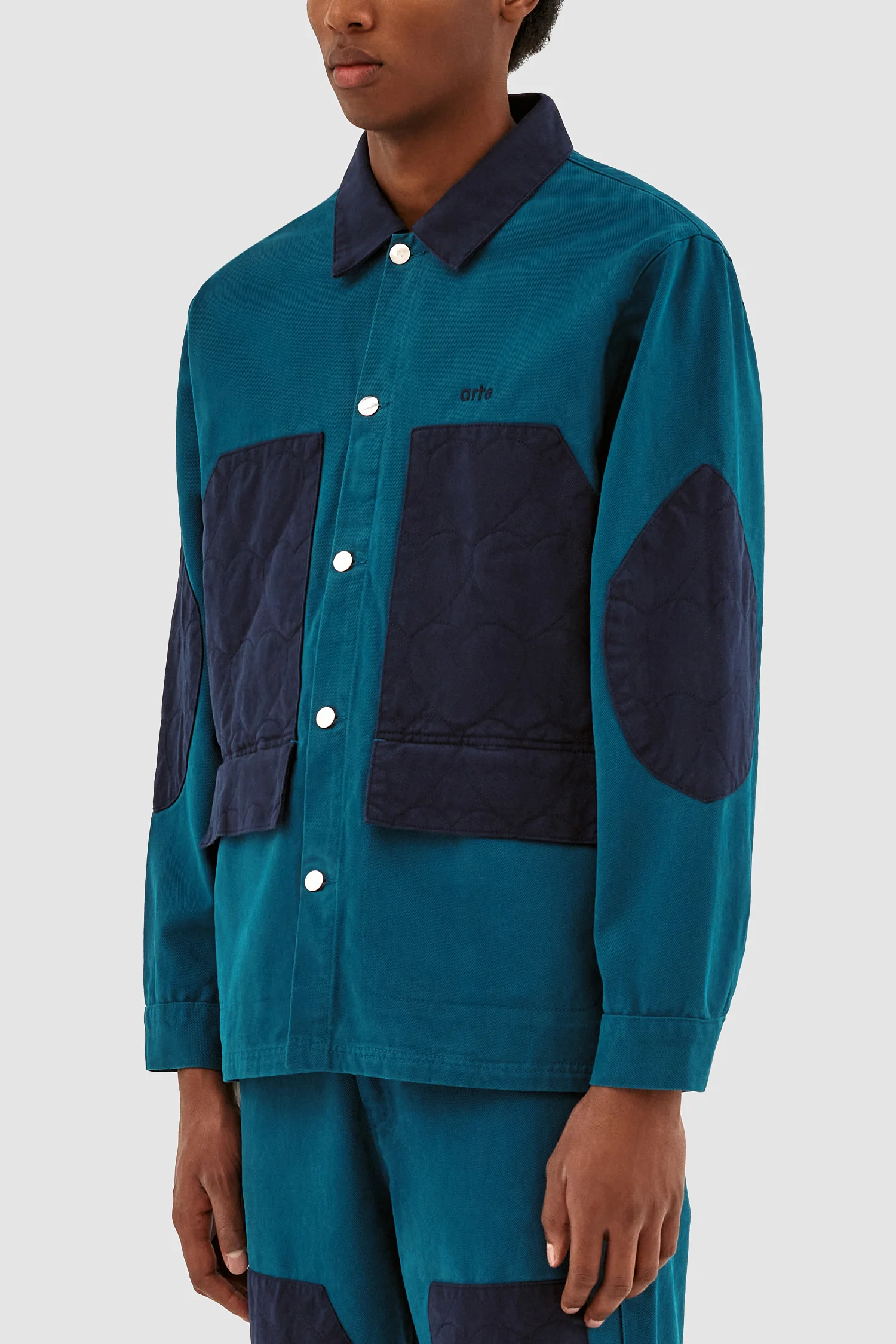 Jules Heart Padded Jacket - Petrol Blue - Image 4
