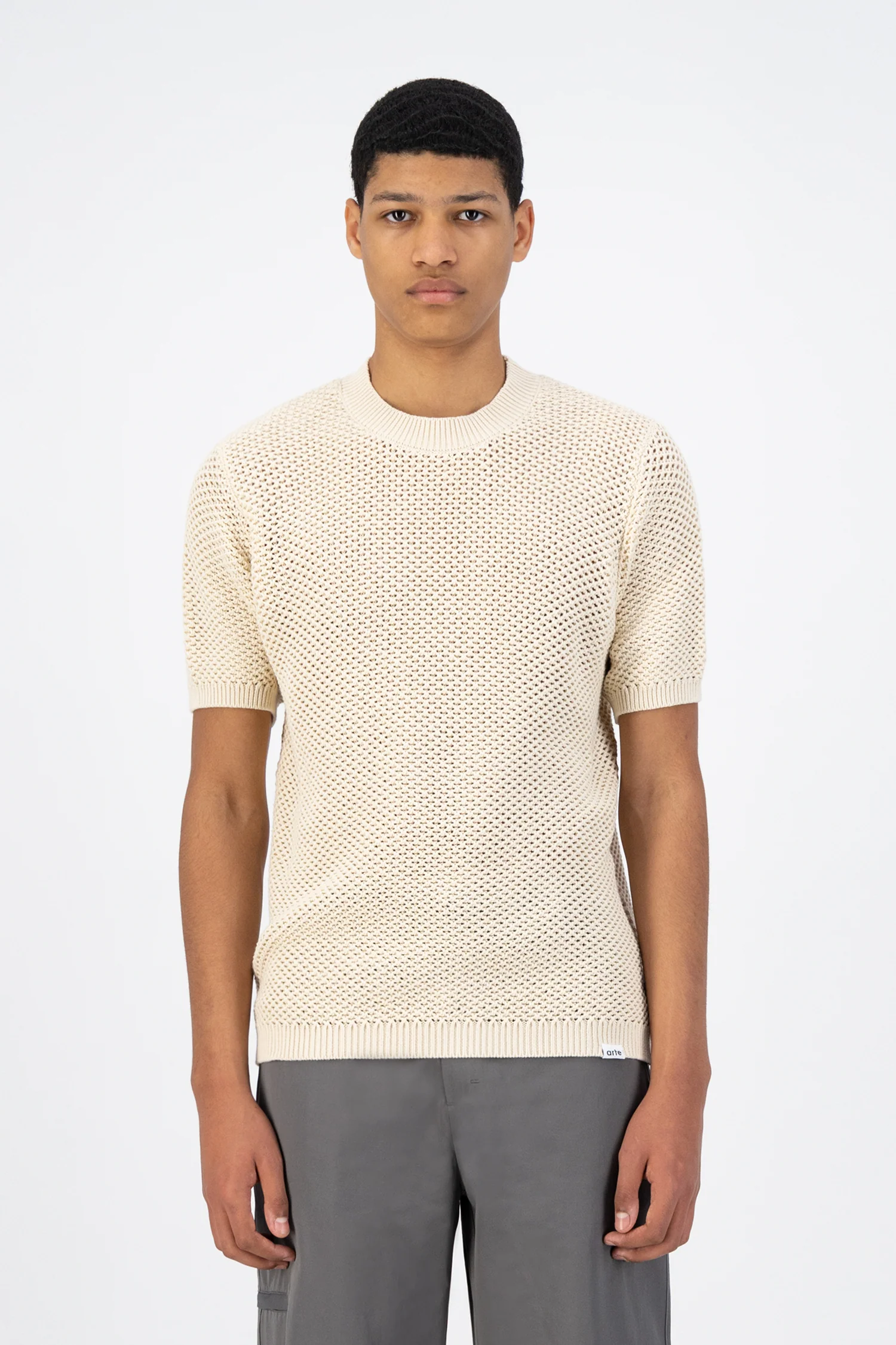 Kiewic Knit T-shirt - Cream - Image 2